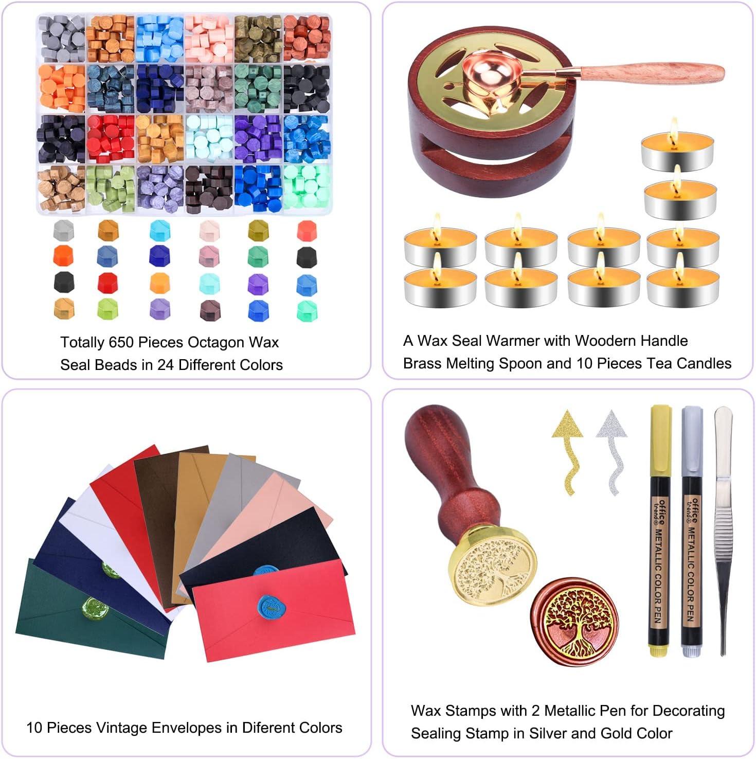 Wax Seal Stamp Set Kit, Series Sealing Wax Storage Box Seal Diy