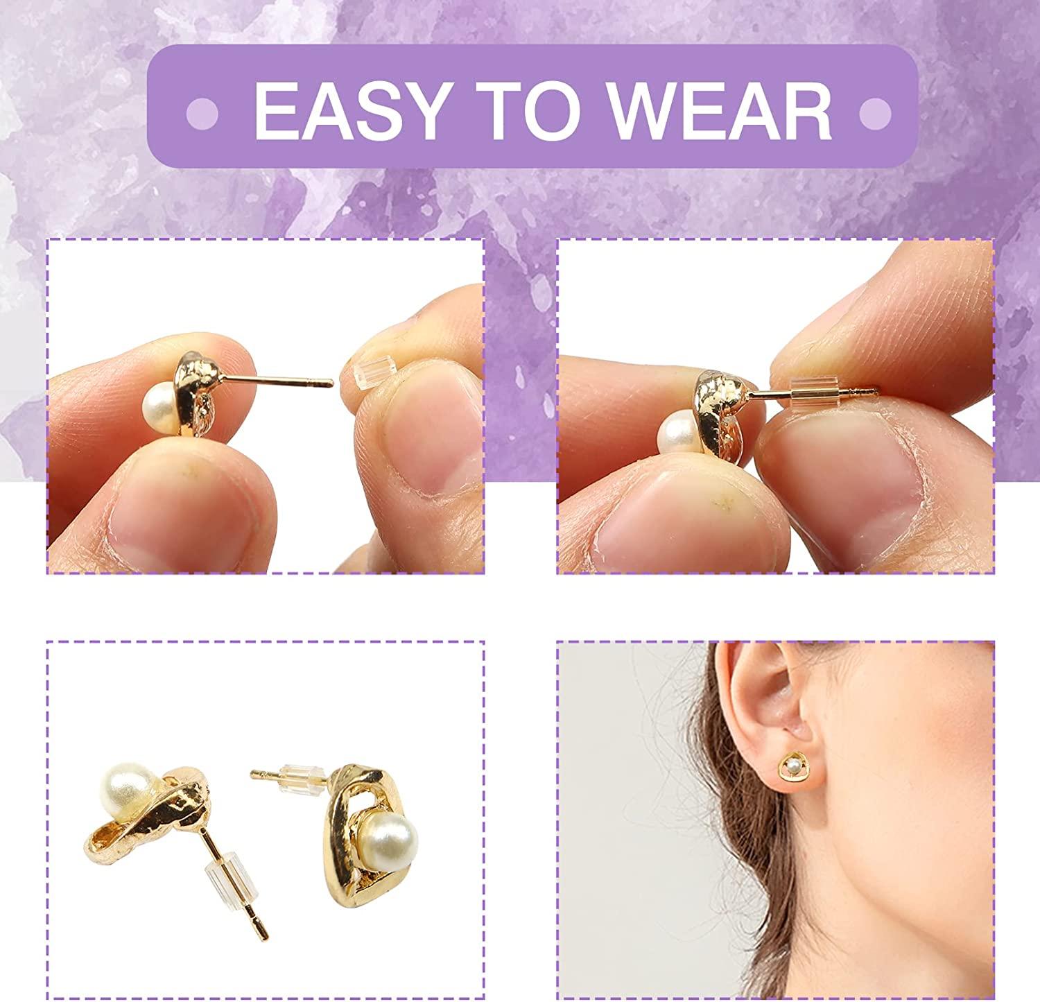 200pcs Clear Rubber Earring Backs, Suitable For Earring And Stud  Replacement And Fixation