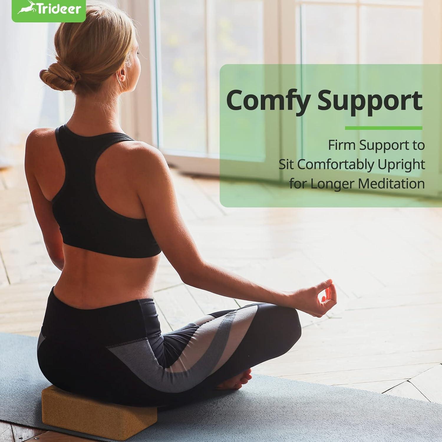 Natural Cork Yoga Block High-Density Natural Pilates Exercise At Gym  Exercise