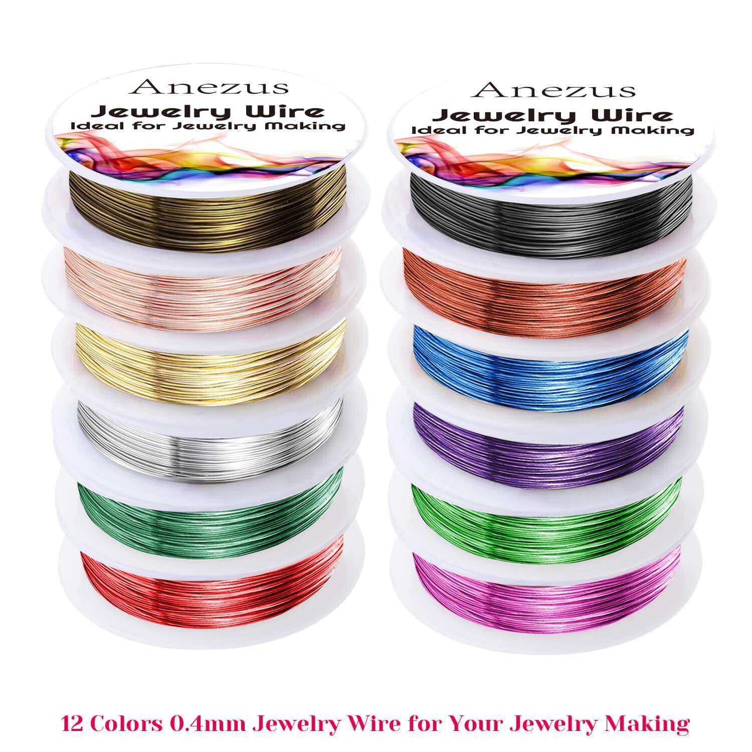 Anezus 12 Rolls Jewelry Wire Craft Wire Tarnish Resistant Beading Wire for  Jewelry Making Supplies