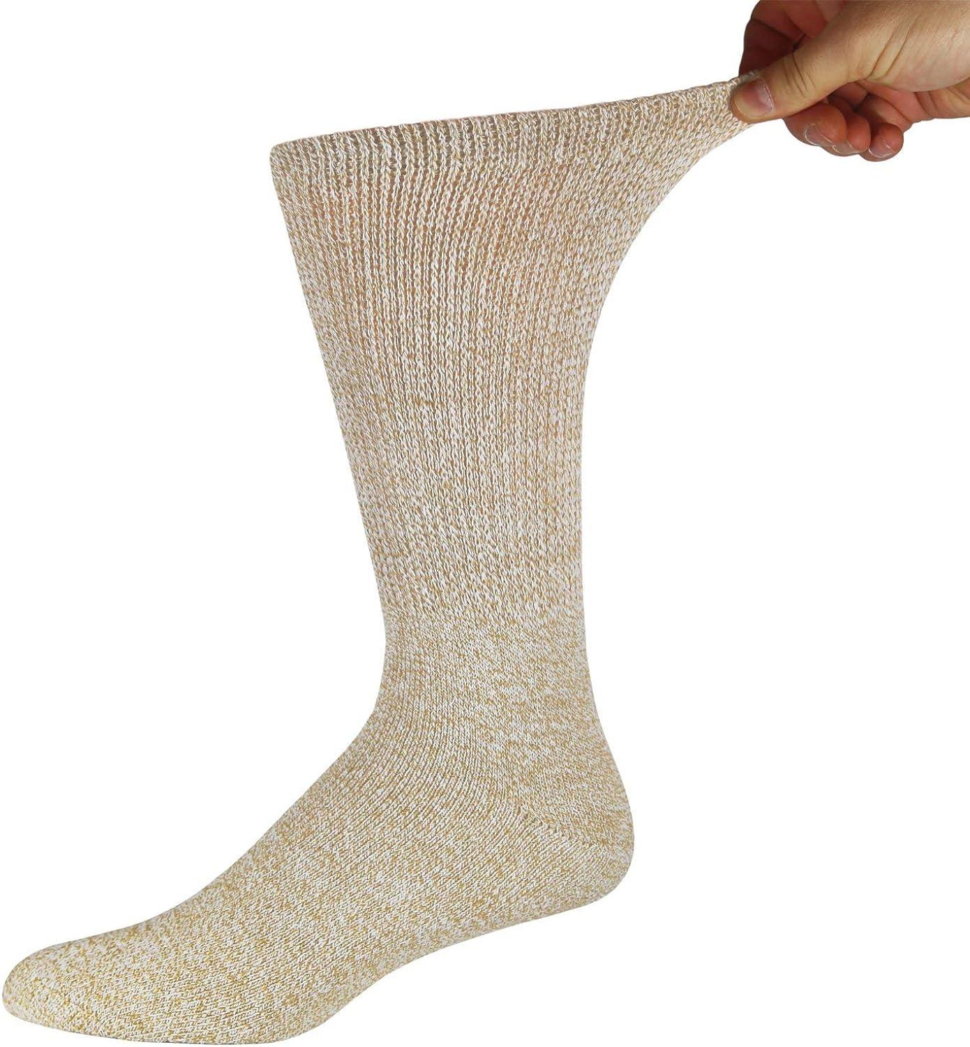 Loose Fit Stays Up Marled Merino Wool Socks Black / Medium