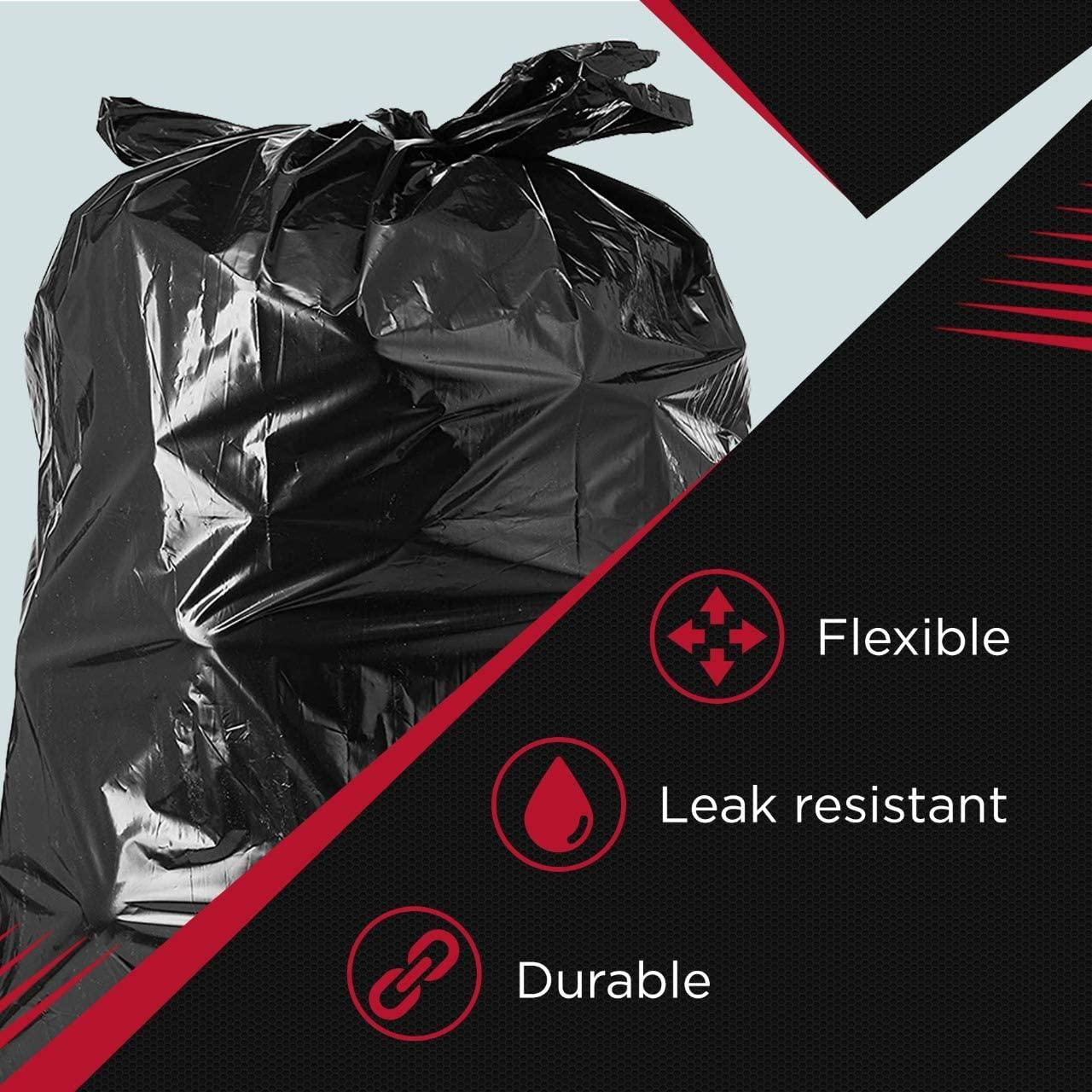 Veska 55 Gallon Trash Bags, (Value Pack 50 Bags w/Ties) Large