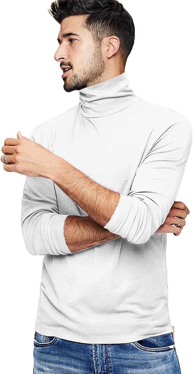 Custom Logo Winter Clothes 100% Cotton Long Sleeve Turtleneck Slim