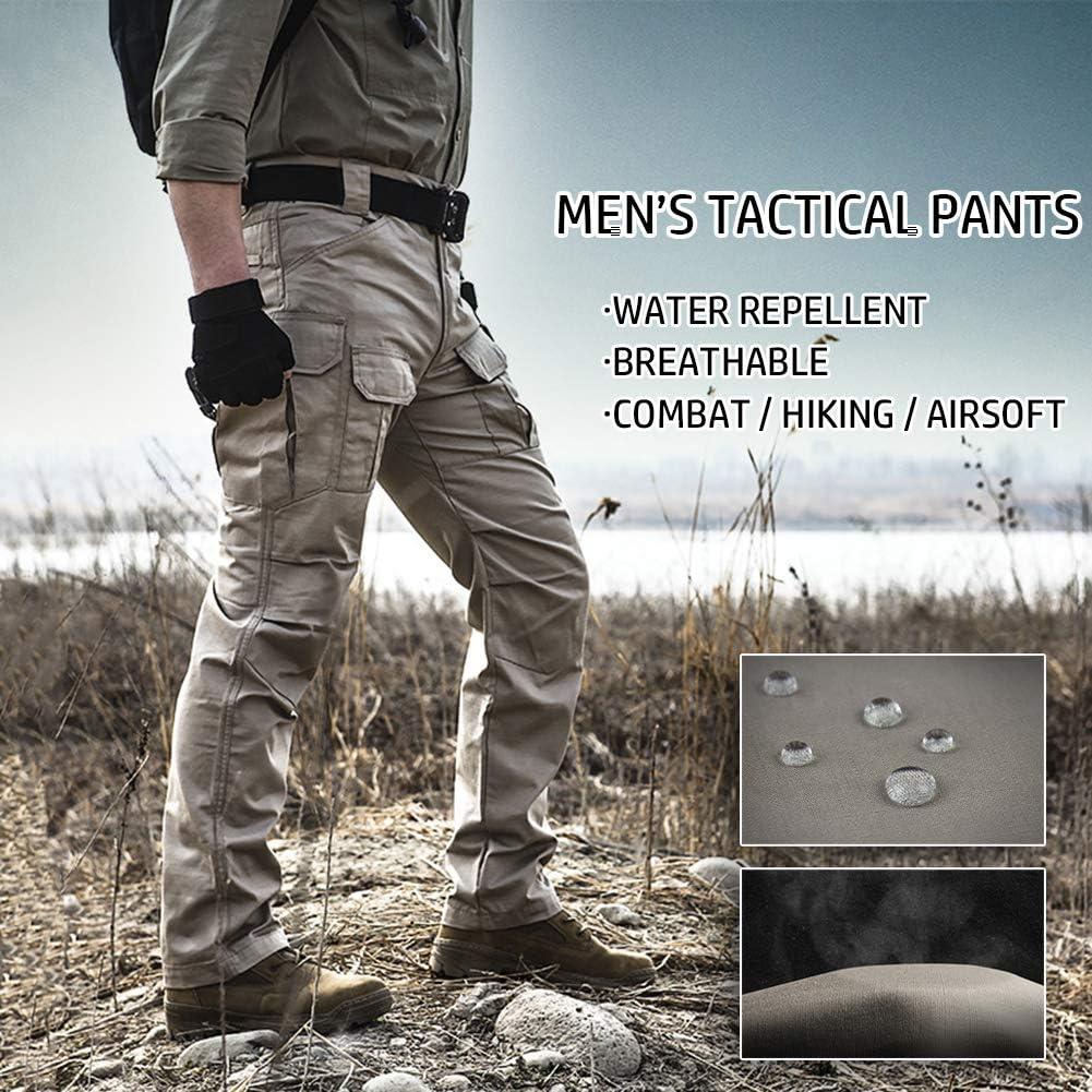Mens Tactical Cargo Trousers Waterproof Hiking Military Combat Outdoor Pants