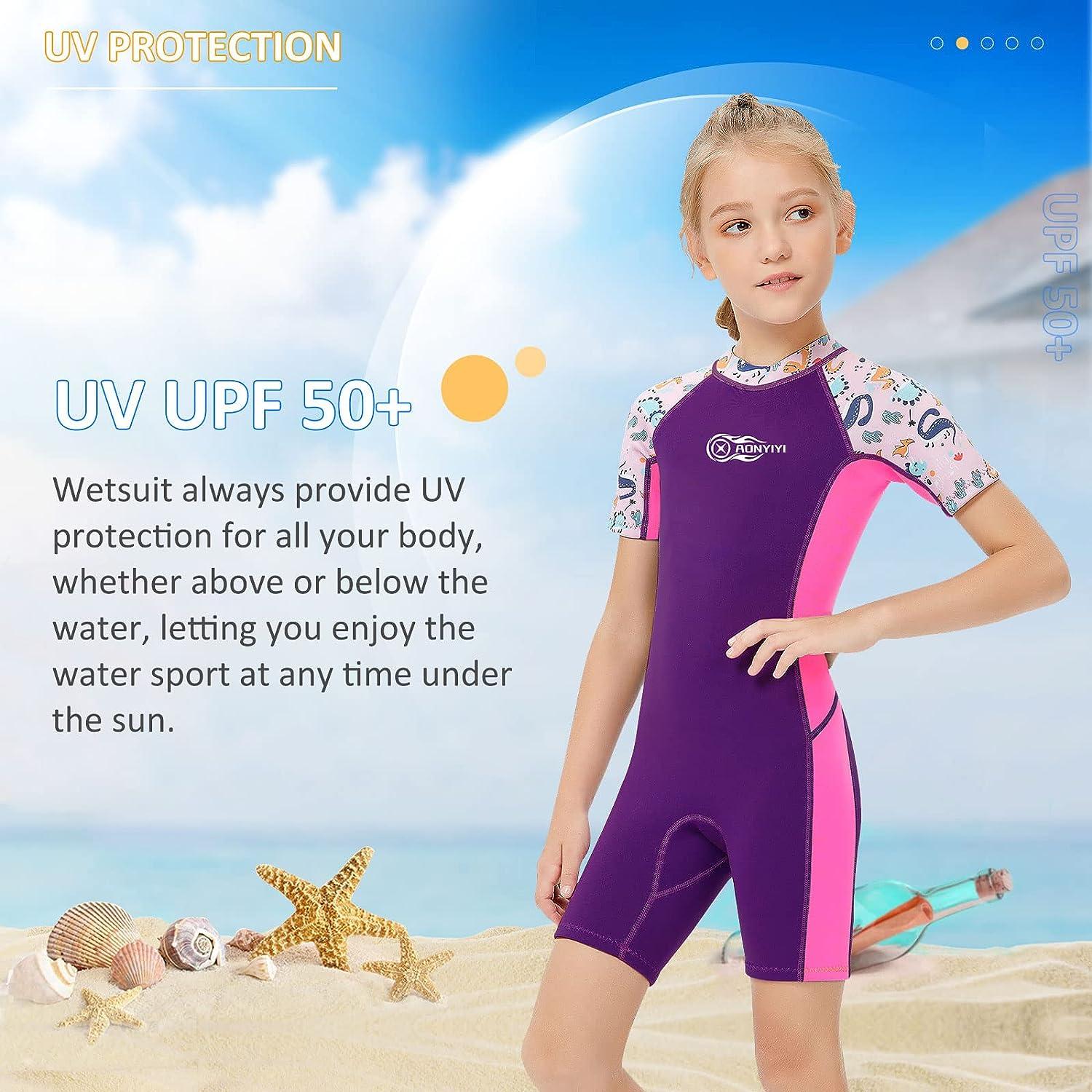 Buy Trendy Retail Women Girl Slim Swim Bikini Beach Bodysuit Anti-Sun Surf  Wetsuit S Purple at