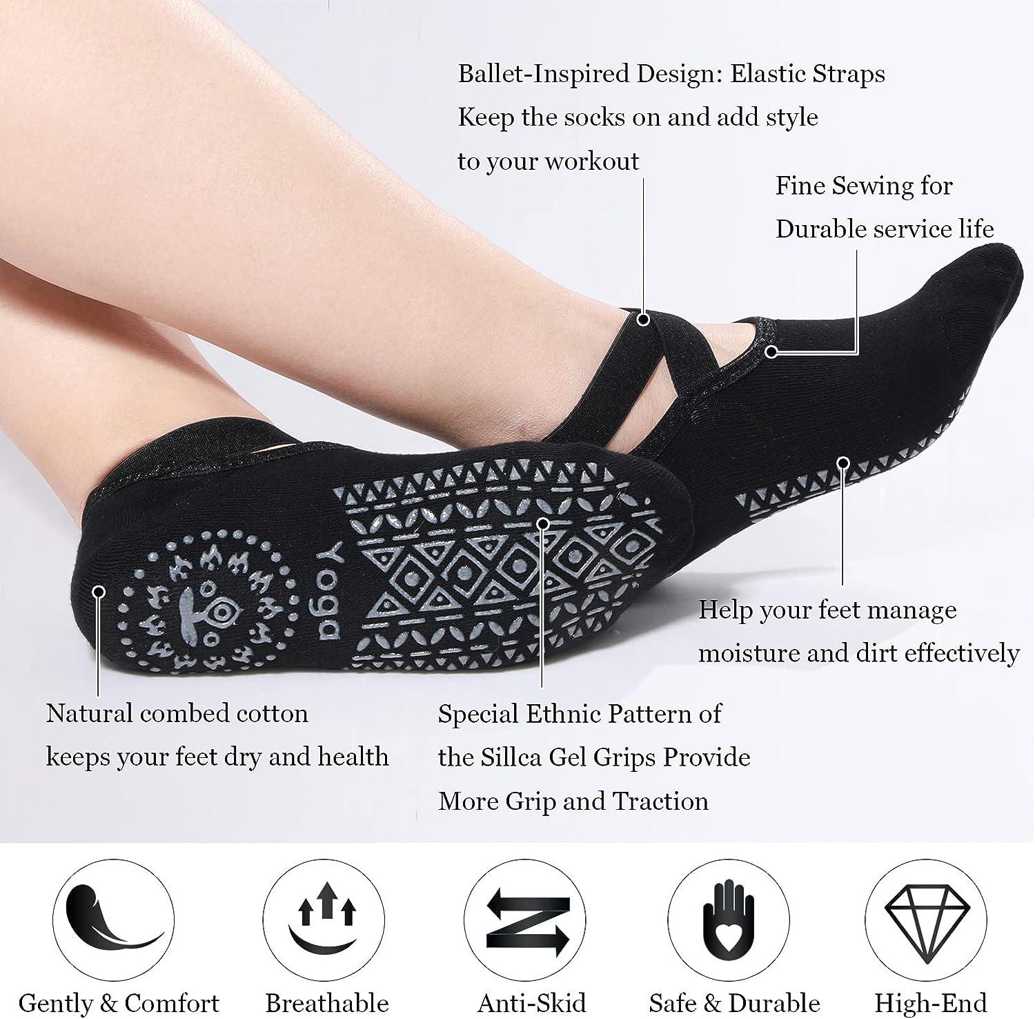 1 Pair Women Toeless Socks with Non-slip Grips Soft Breathable Elastic Socks  Wear Resistant Barre Pilates Fitness Yoga Socks