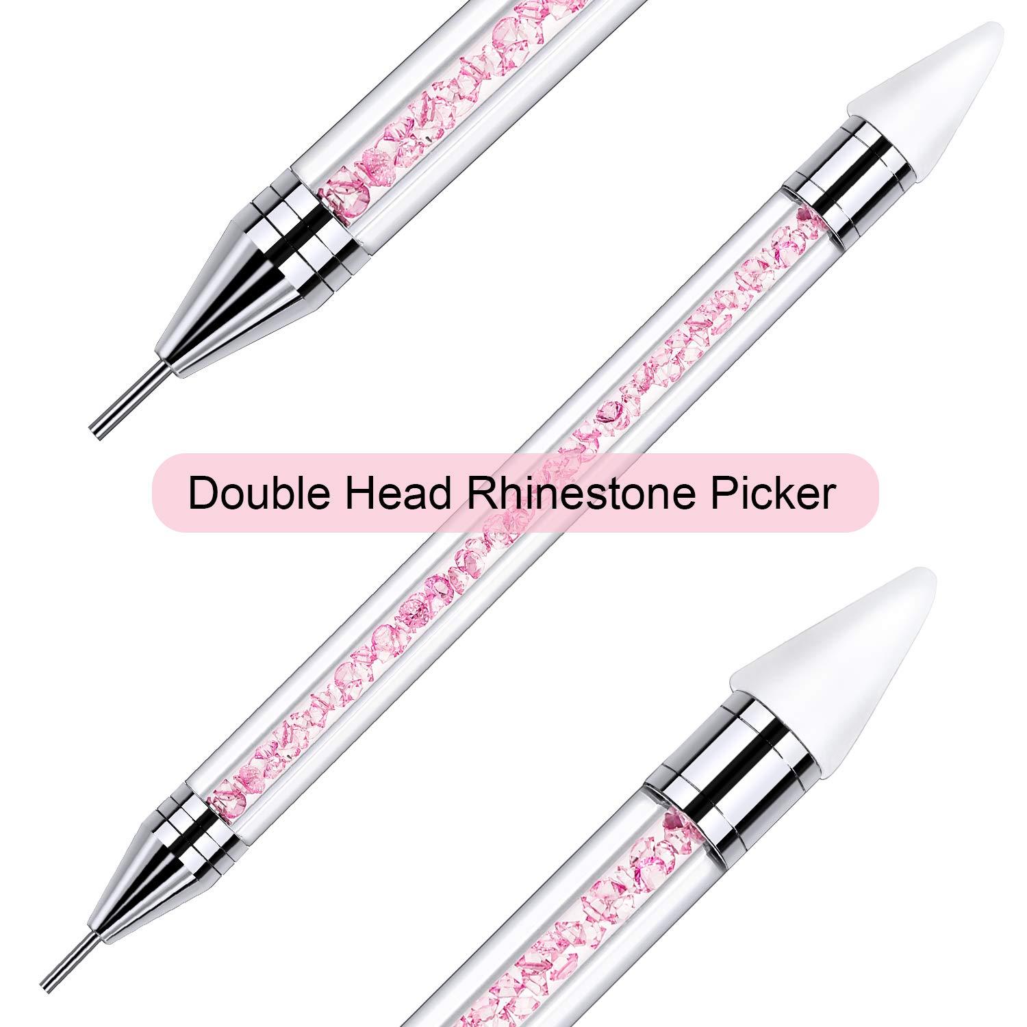 Rhinestone Dotting Pen, Dual-ended Rhinestone Gems Crystals Studs Picker  Wax Pencil Pen Crystal Beads Handle Tool Clear