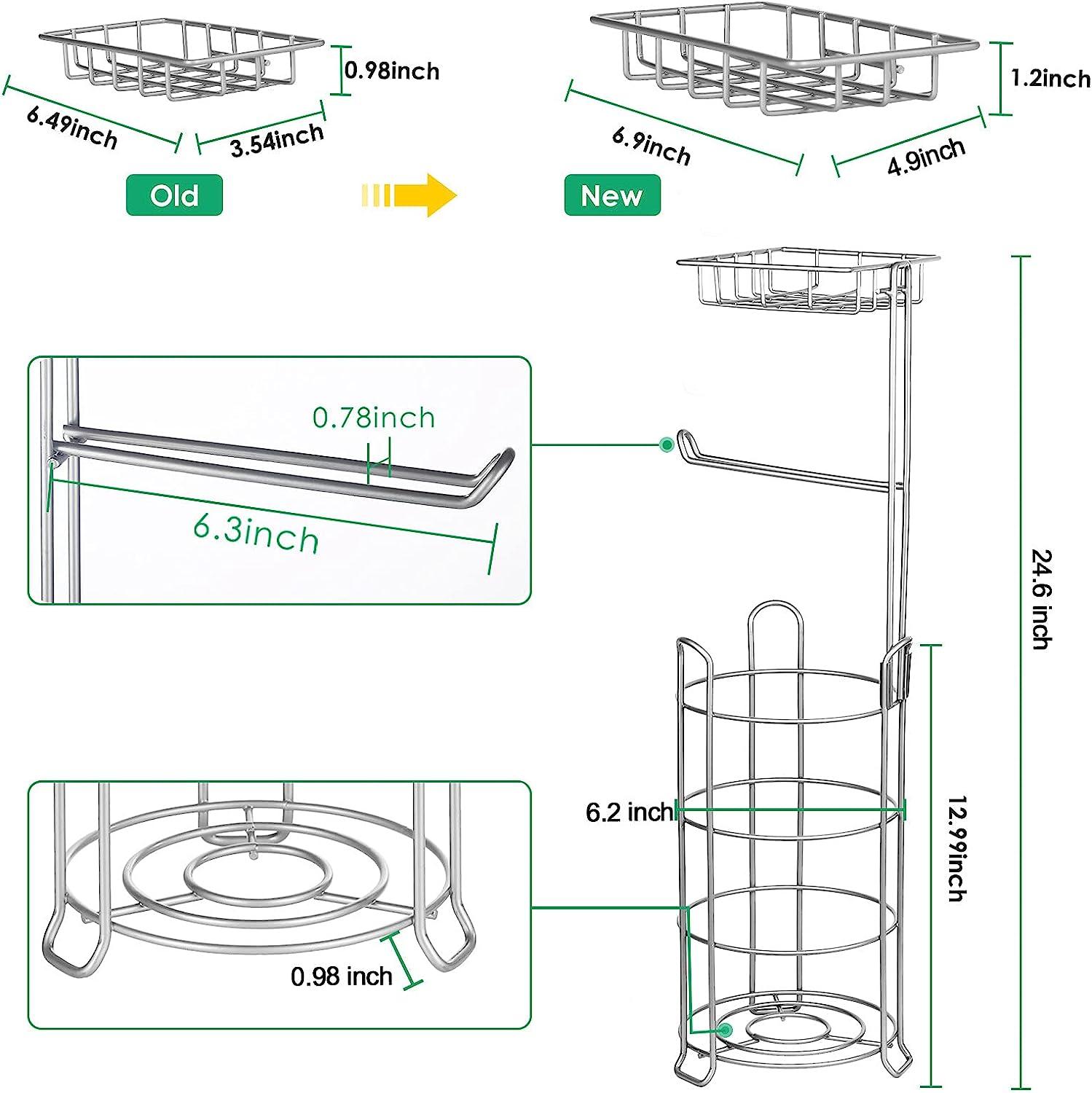 Premium Quality Bathroom Organizer 3spare Rolls Metal Wire Toilet Tissue  Paper Holder Free Standing and Dispenser with Phone Shelf and Storage -  China Toilet Paper Holder, Free Standing Toilet Paper Holder