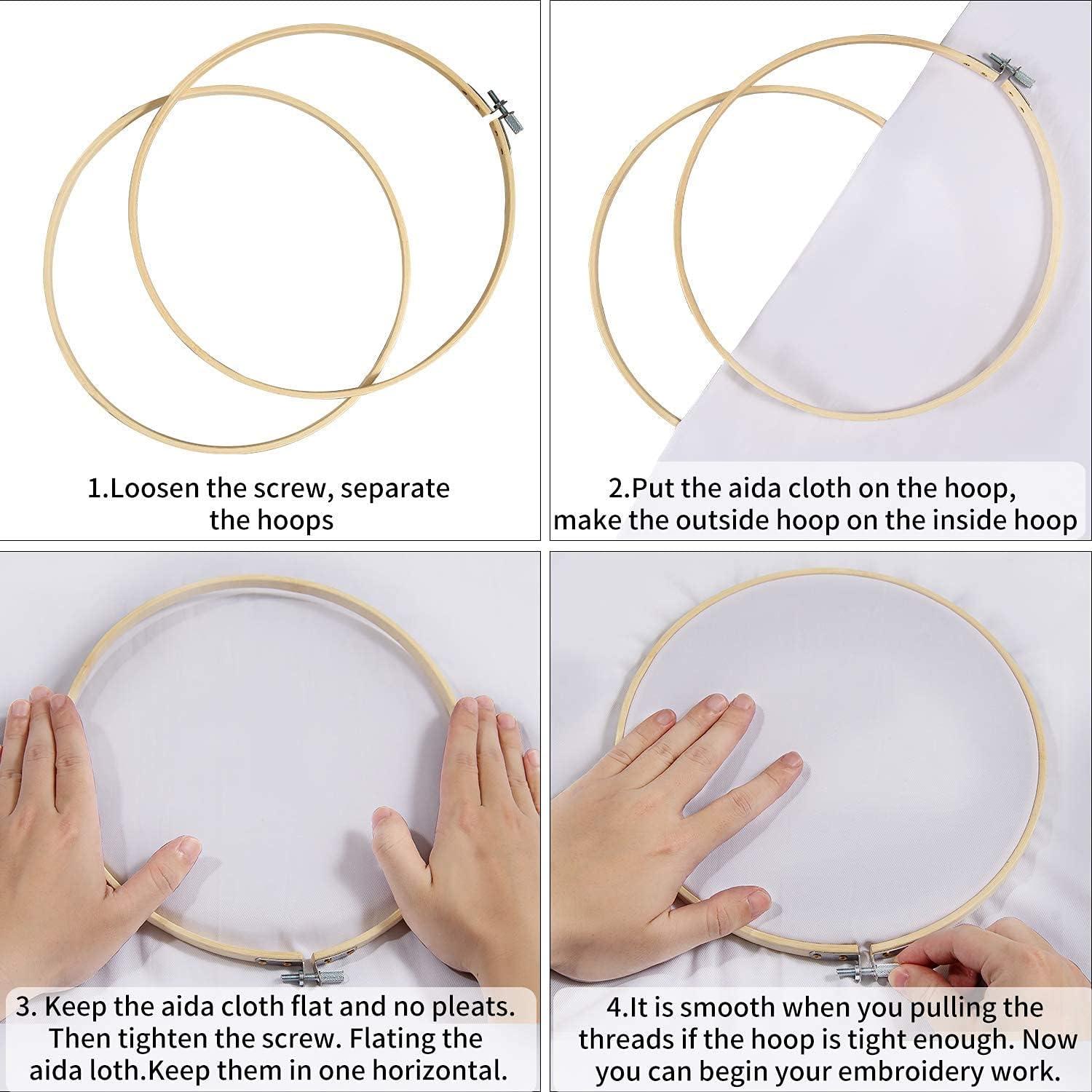 3 Sets of Beginner Embroidery Kits with 3 Patterns and 6 Needles,  Needlepoint Kits for Adults,Including Embroidery Floss,3 Plastic Hoops and  3 Cotton