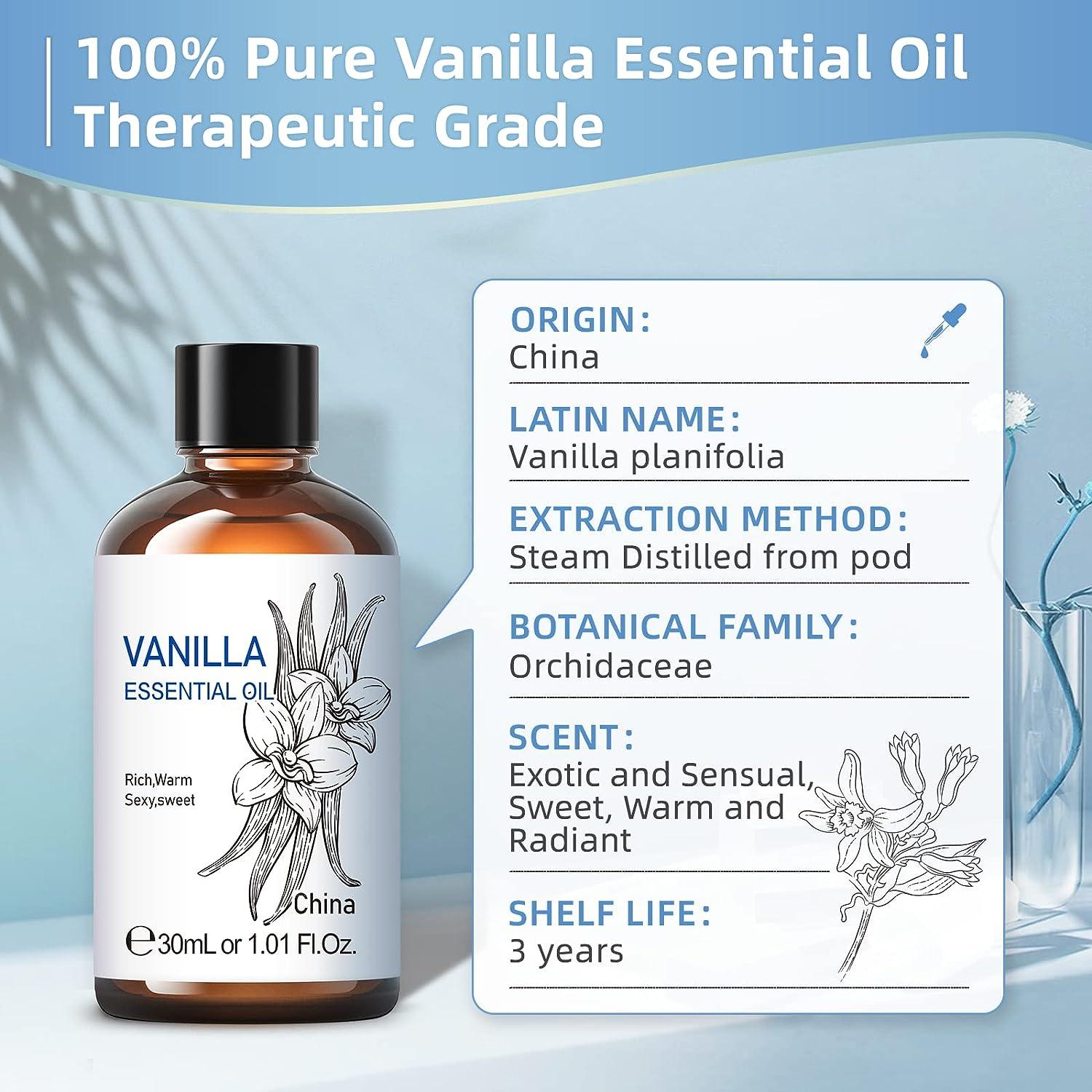 HIQILI Vanilla Essential Oil-Strong Fragrance and Algeria