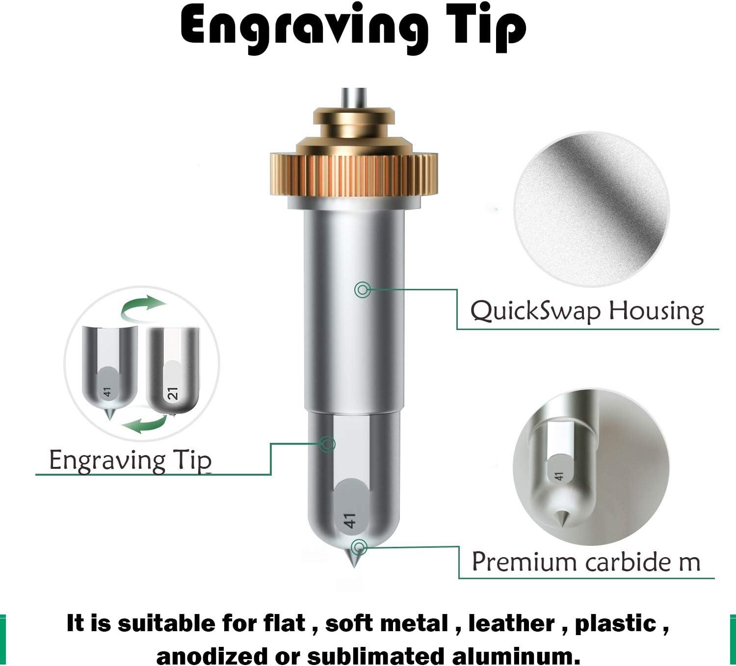 Engraving Tip and QuickSwap Housing for Cricut Maker Cutting  Machines-Perfect for Flat, Soft Metals, Leather, Acrylic, Plastic, Anodized  or Sublimated Aluminum and More Engraving Tip+Housing