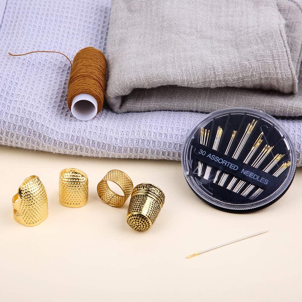 1/6Pcs Copper Sewing Thimble Adjustable Sewing Thimble Rings Cap Leather  Coin Finger Protectors for Sewing