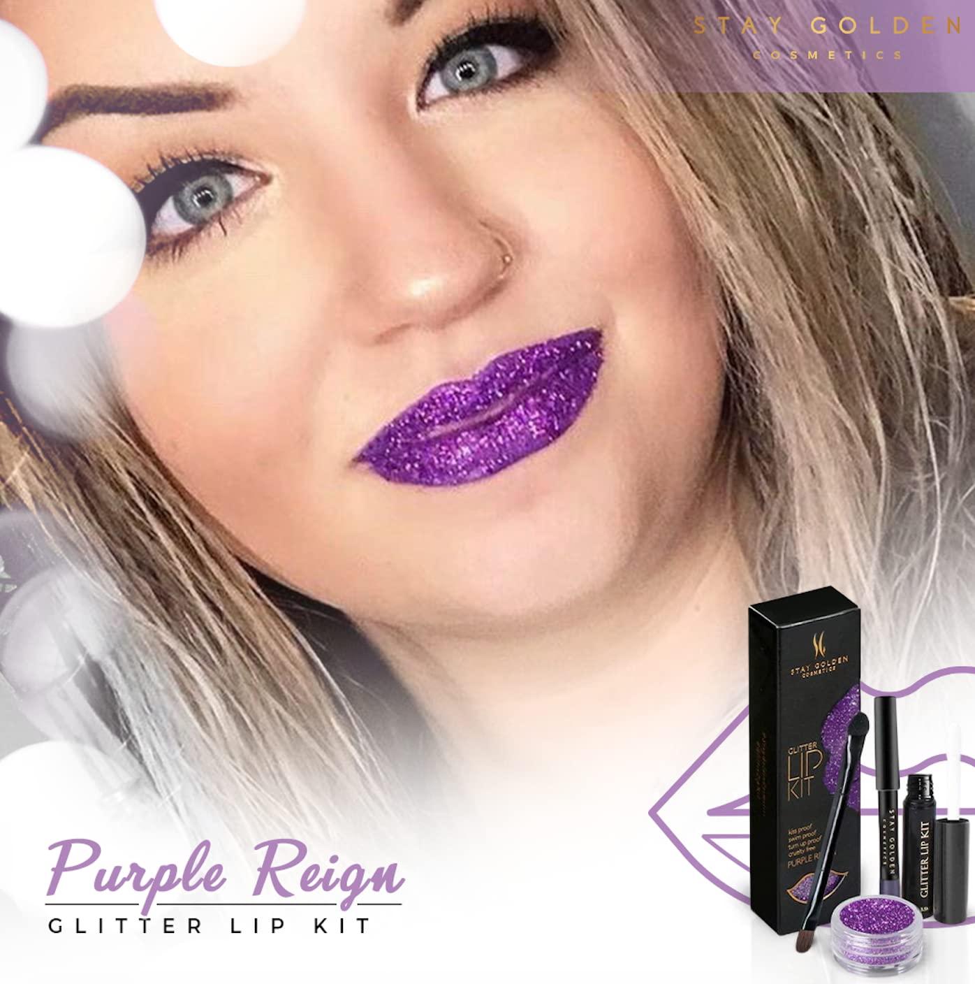 Peachy Glitter Lip Kit - Smudge & Kiss Proof - Stay Golden Cosmetics