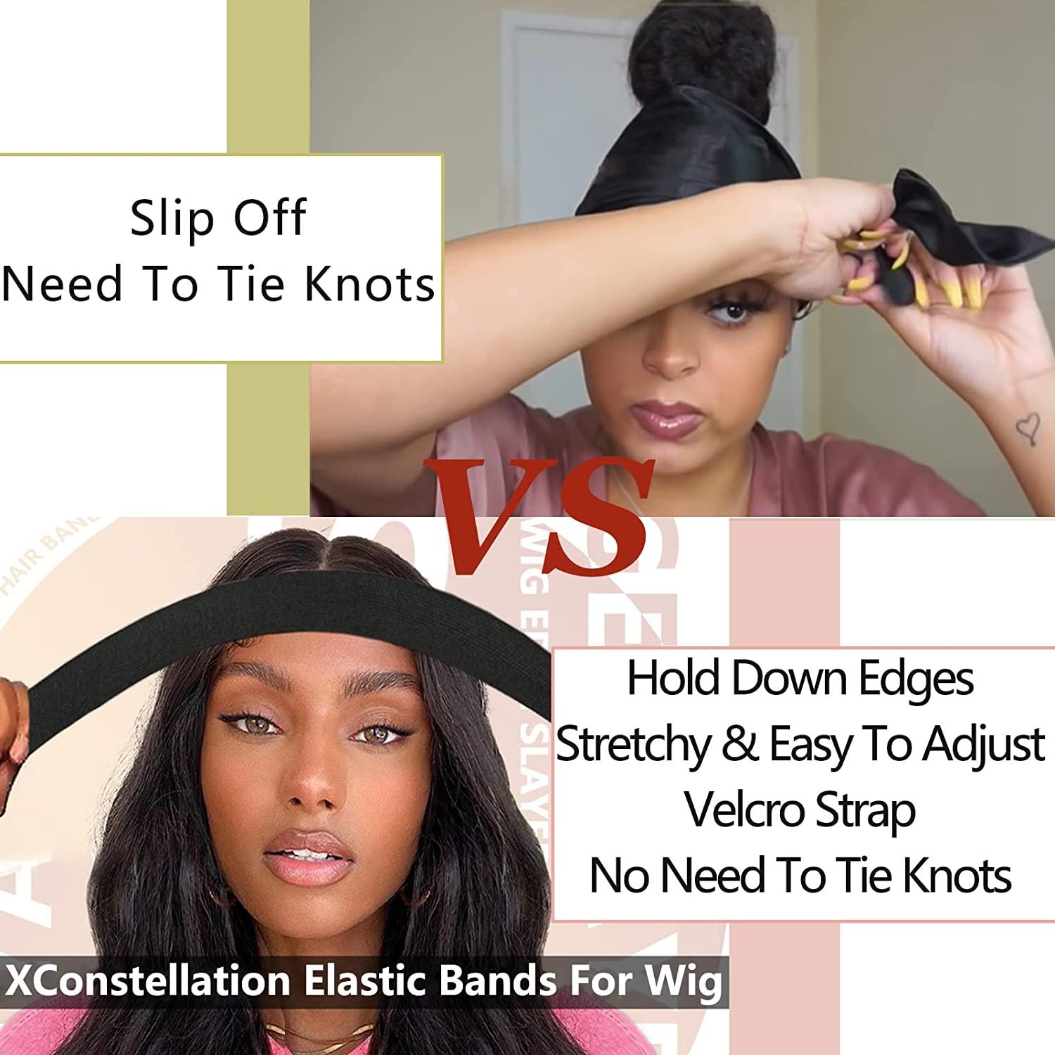 XConstellation Elastic Bands For Wig Band For Edges 2 Pcs Elastic Band For Lace  Frontal Melt Lace Melting Band For Wigs Adjustable Magic Buckle Edge Wrap  To Lay Edges Scarf Keeping Wig