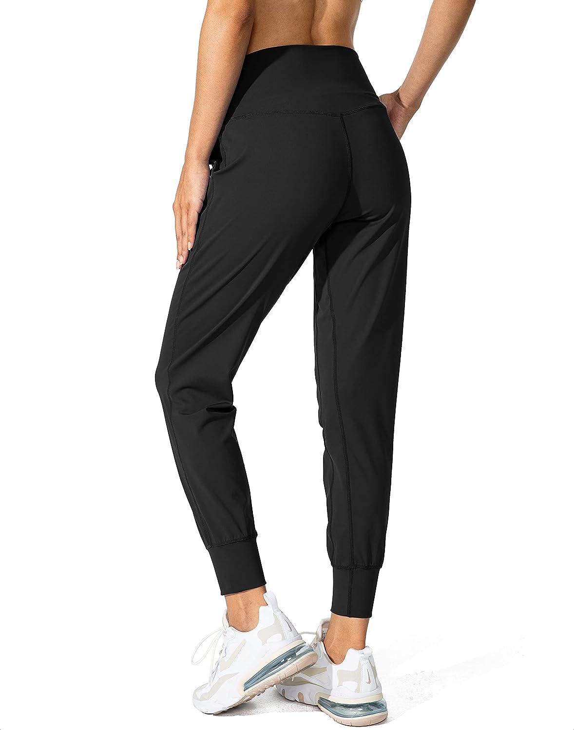 G Gradual Women's Joggers High Waisted Yoga Pants with Pockets Loose  Leggings for Women Workout, Athletic, Lounge Black Large