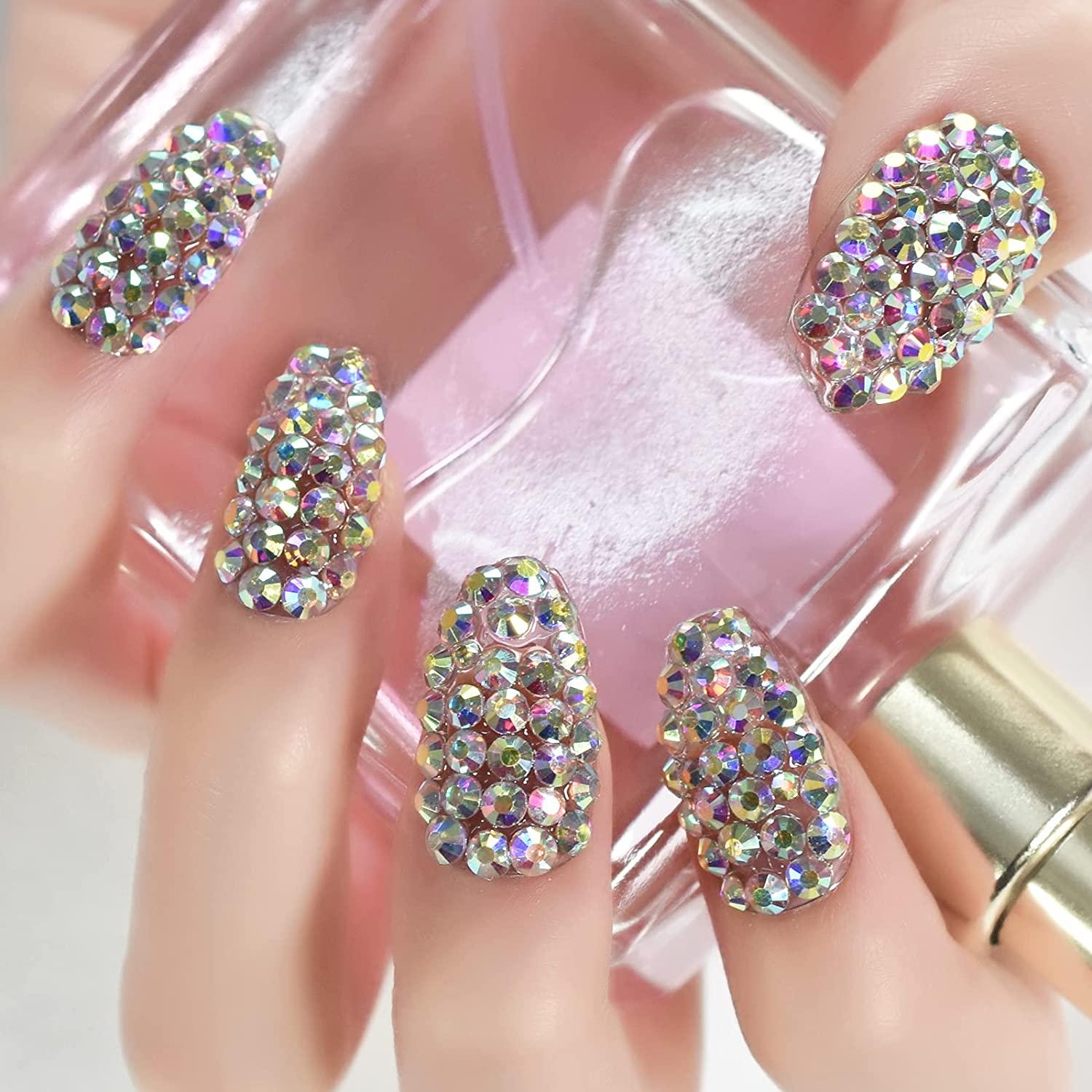Ombre Nails, Sparkle Nails, Bling Press on Nails, Diamond Nails