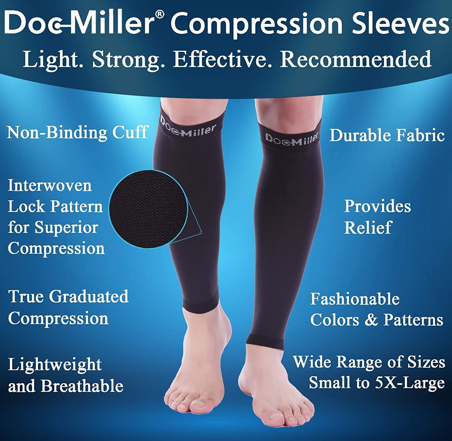Doc Miller Premium Calf Compression Sleeve 1 Pair 20-30mmHg