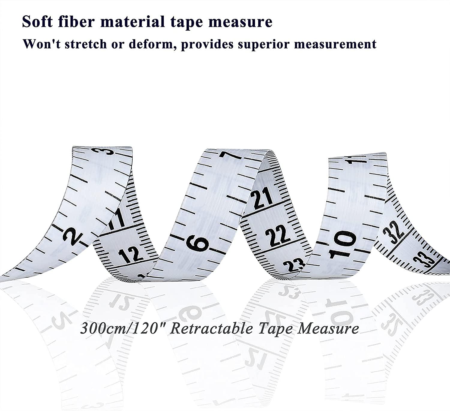 Sardfxul Portable Tape Measure 120-Inch Extra Long Flexible Ruler  Metric/Imperial Measuring Tape Clothes Height Body Weight Use 
