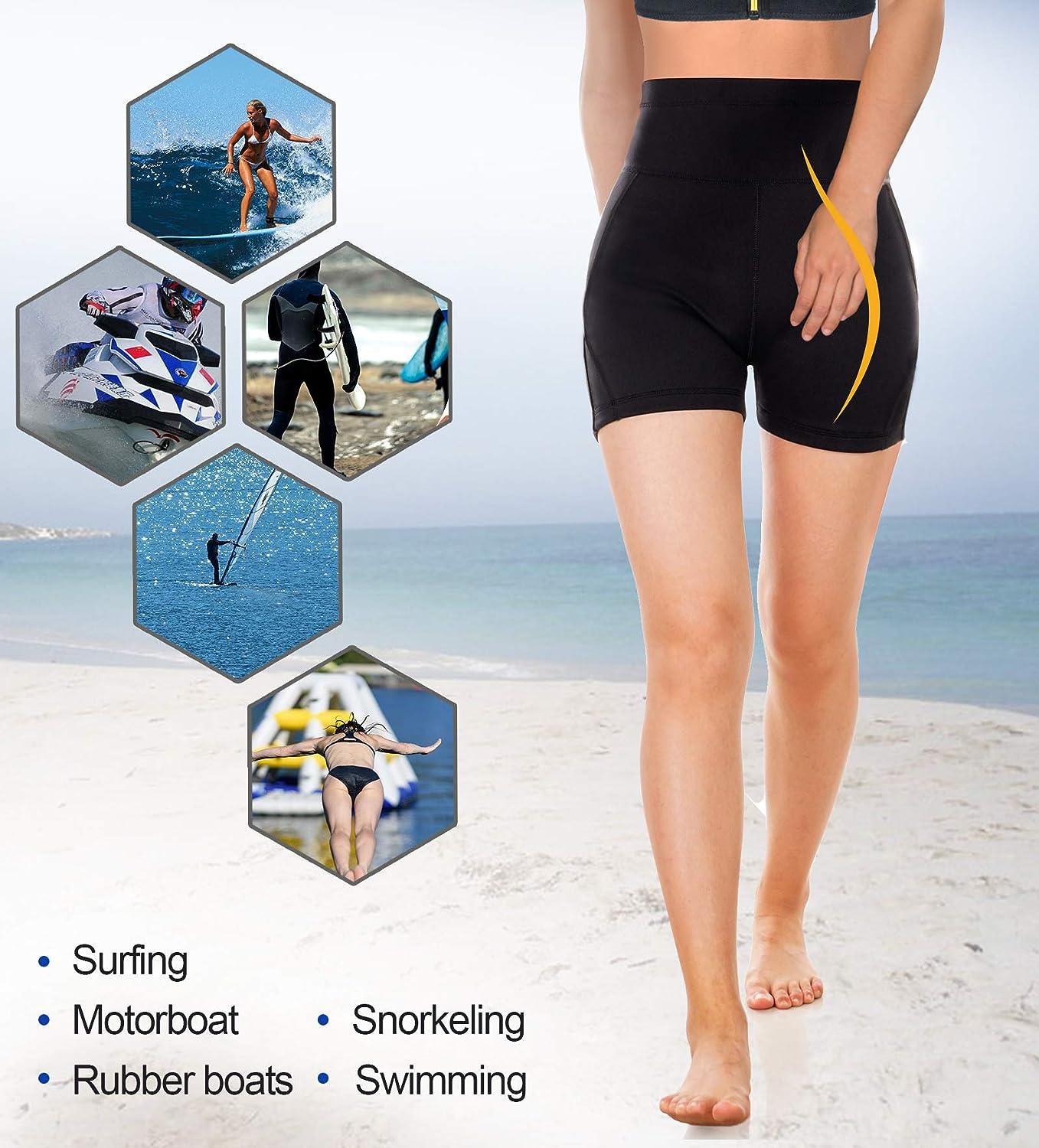 Ctrilady High Waist Women Neoprene Wetsuit Pants 2.5mm UV Sun Protective  Leggings Diving Snorkeling Surf Swimming Water Sports Tights Black XX-Large