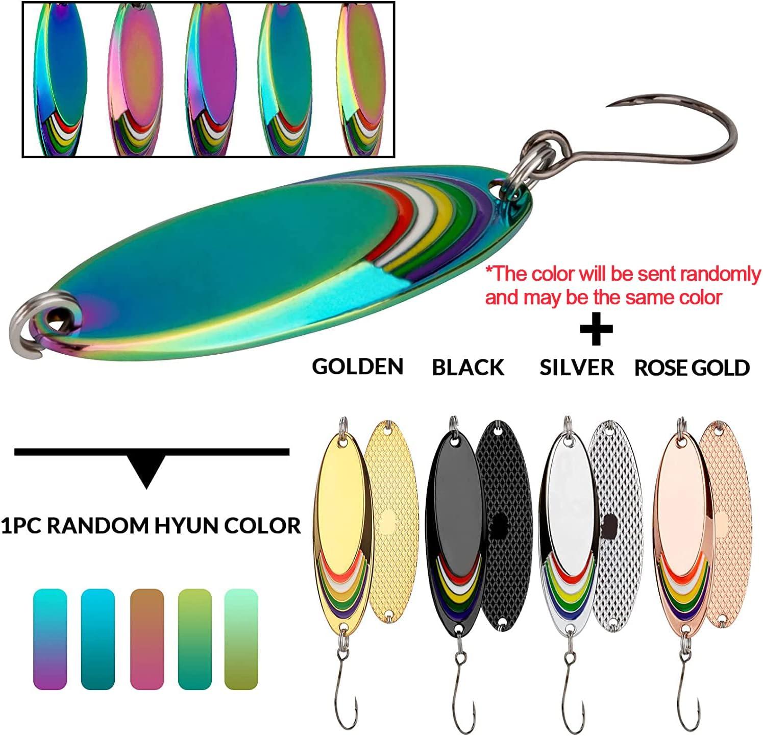 Fishing Spoons Fishing Lures Trout Spoons Single Hook Trout Lure Fishing  Lures for Trout Bass Pike Crappie Walleye