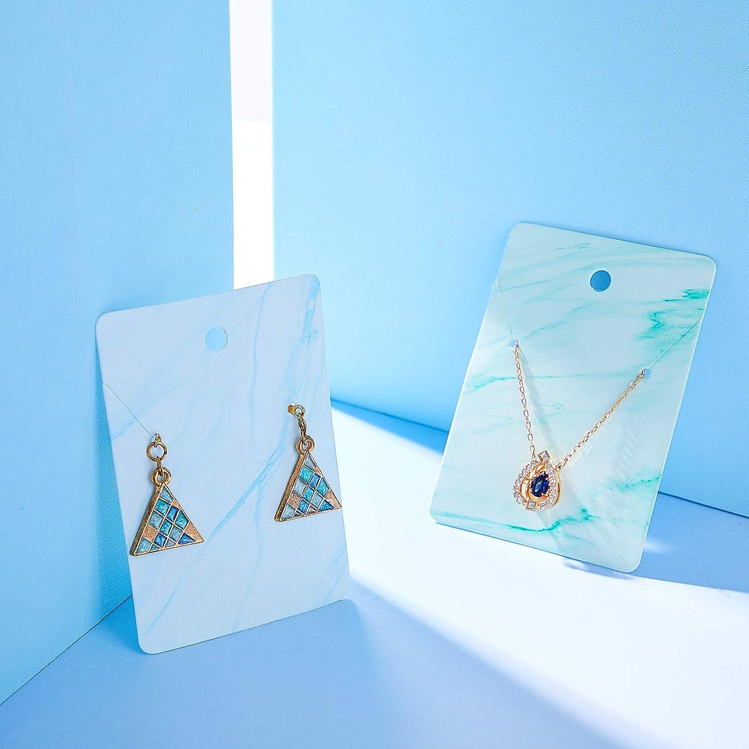 800 Pcs Earring Cards for Selling Marble Surface Earring Necklace Holder  Cards for Retail Store Home 