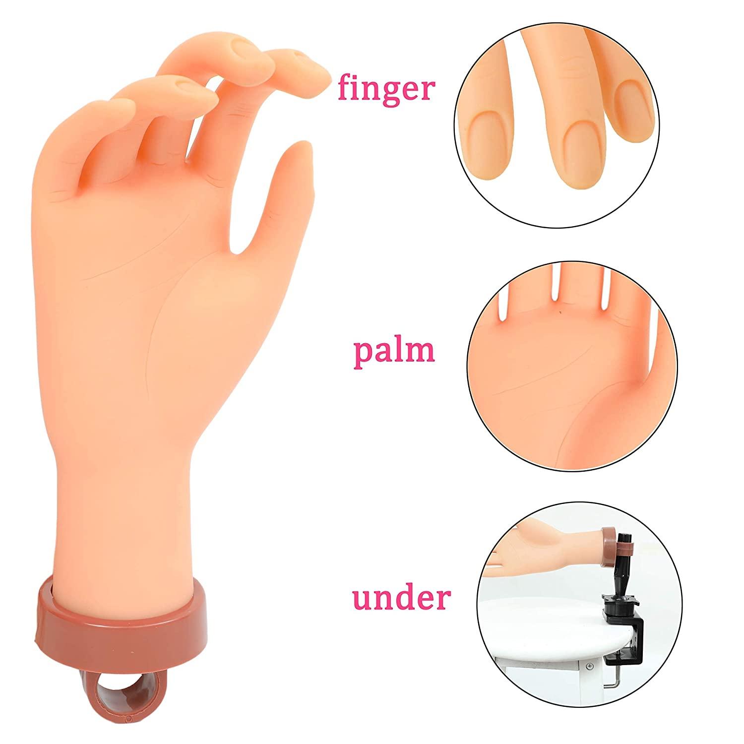 Acrylic Nail Practice Hand,Mannequin Hands for Nails Practice, Fake Hand  Nail Training Hand for Acrylic Nails Practice Hand for Nails for Beginners