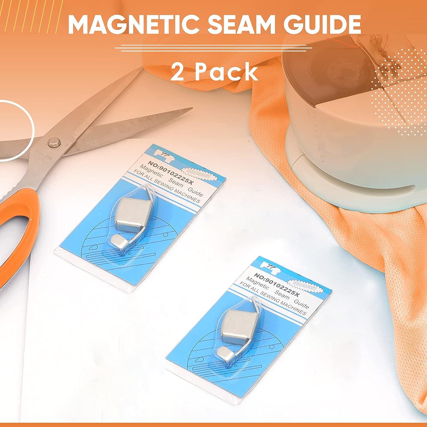 Magnetic Seam Guide for Sewing Machine, 2 pieces Sewing Machine Guide  Magnets, Anti-Slip Grip - For Any Width Seam, Straight & Circle Line Tracks  