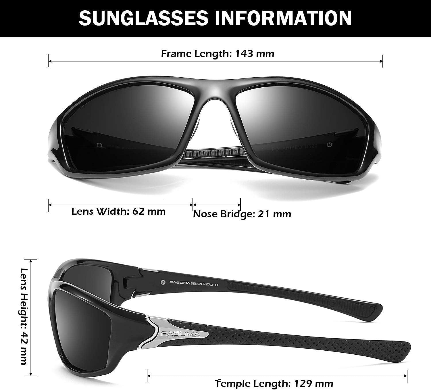 Faguma Polarized Sports Sunglasses for Men Driving Cycling 100% UV