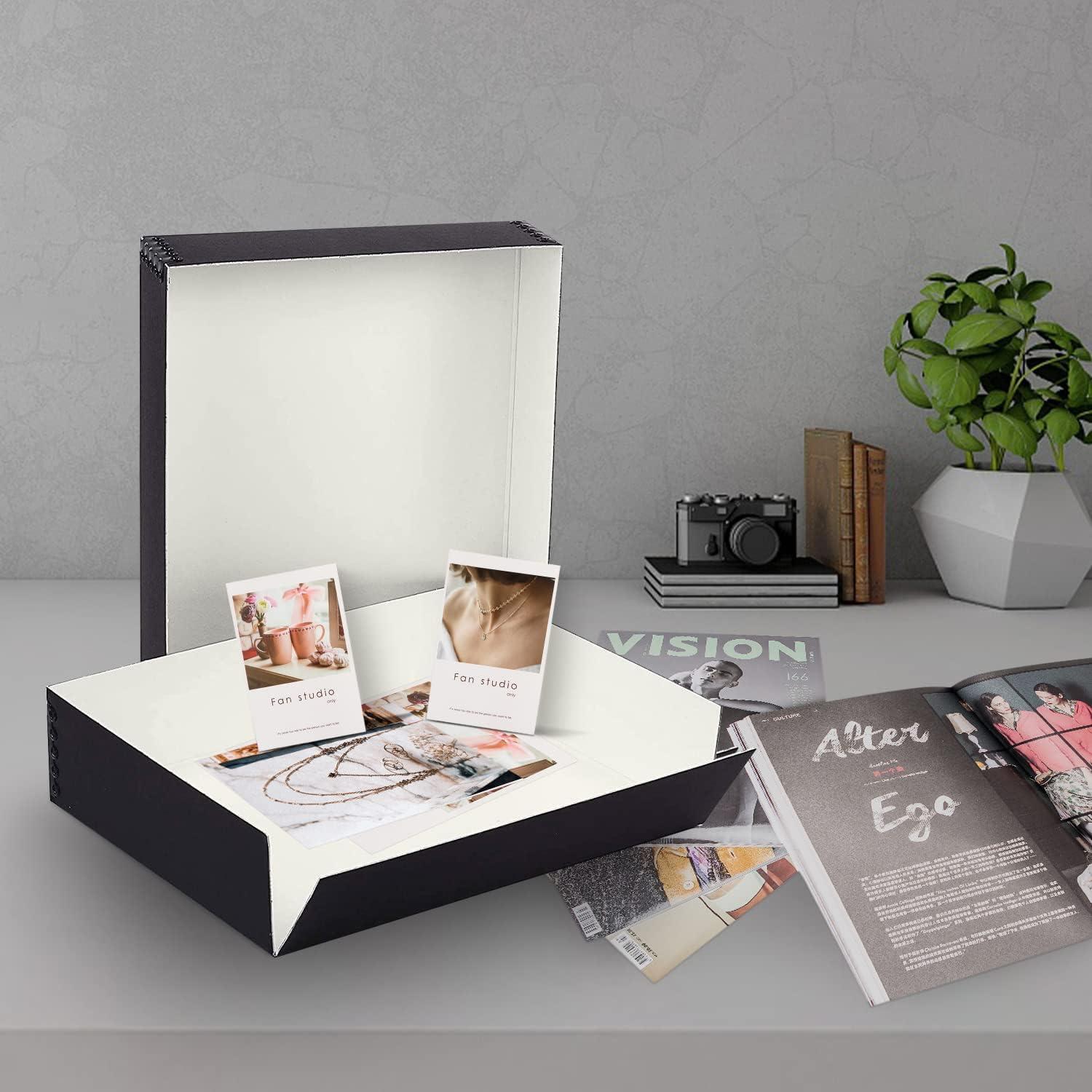 Lineco, 9x12 Gray Color, Museum Archival Storage Box, Drop Front Design.  Acid-Free with Metal Edge. Protects Picture Longevity, Organize Photos