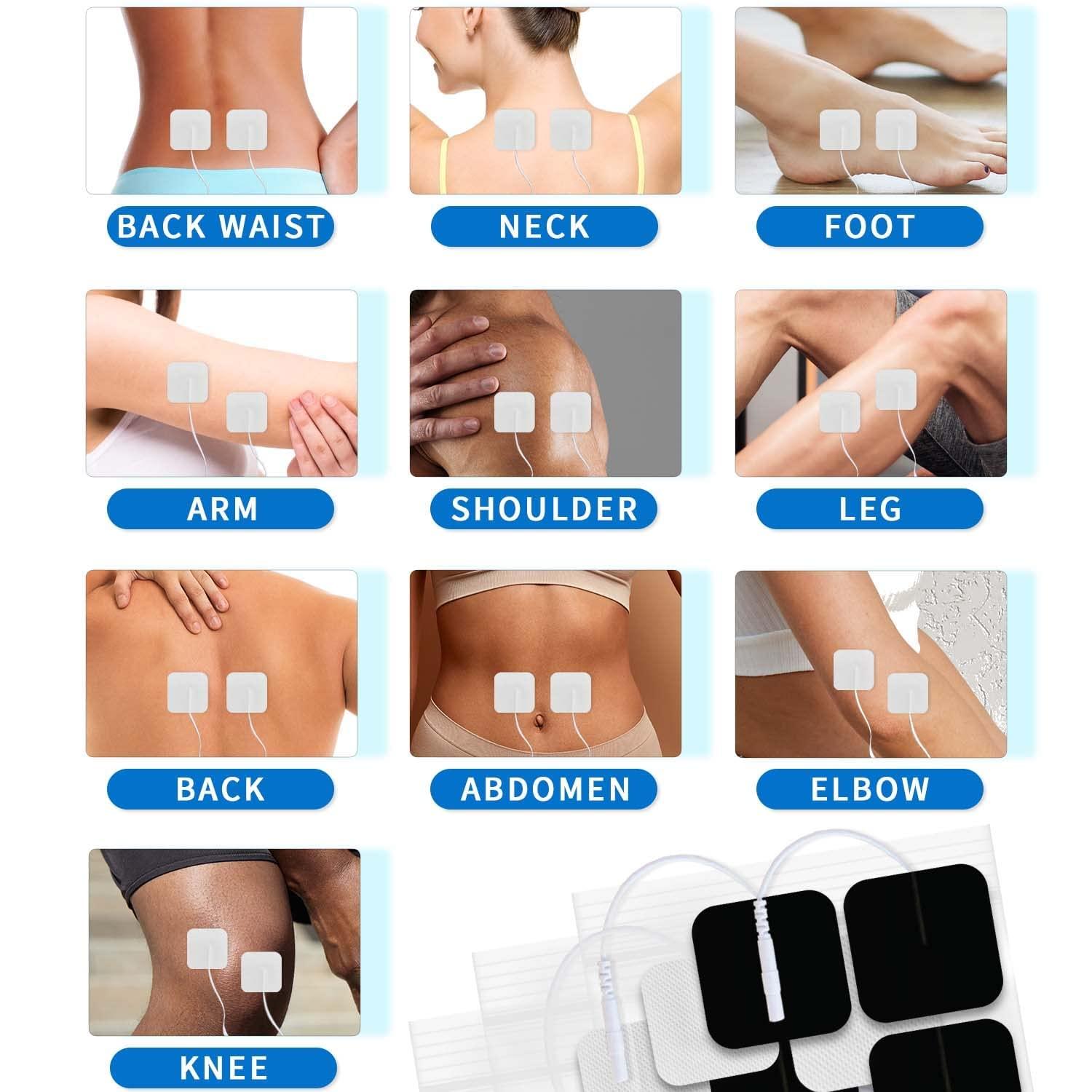 Round Tens Unit Replacement Pads - Reusable, Latex-free Electrodes