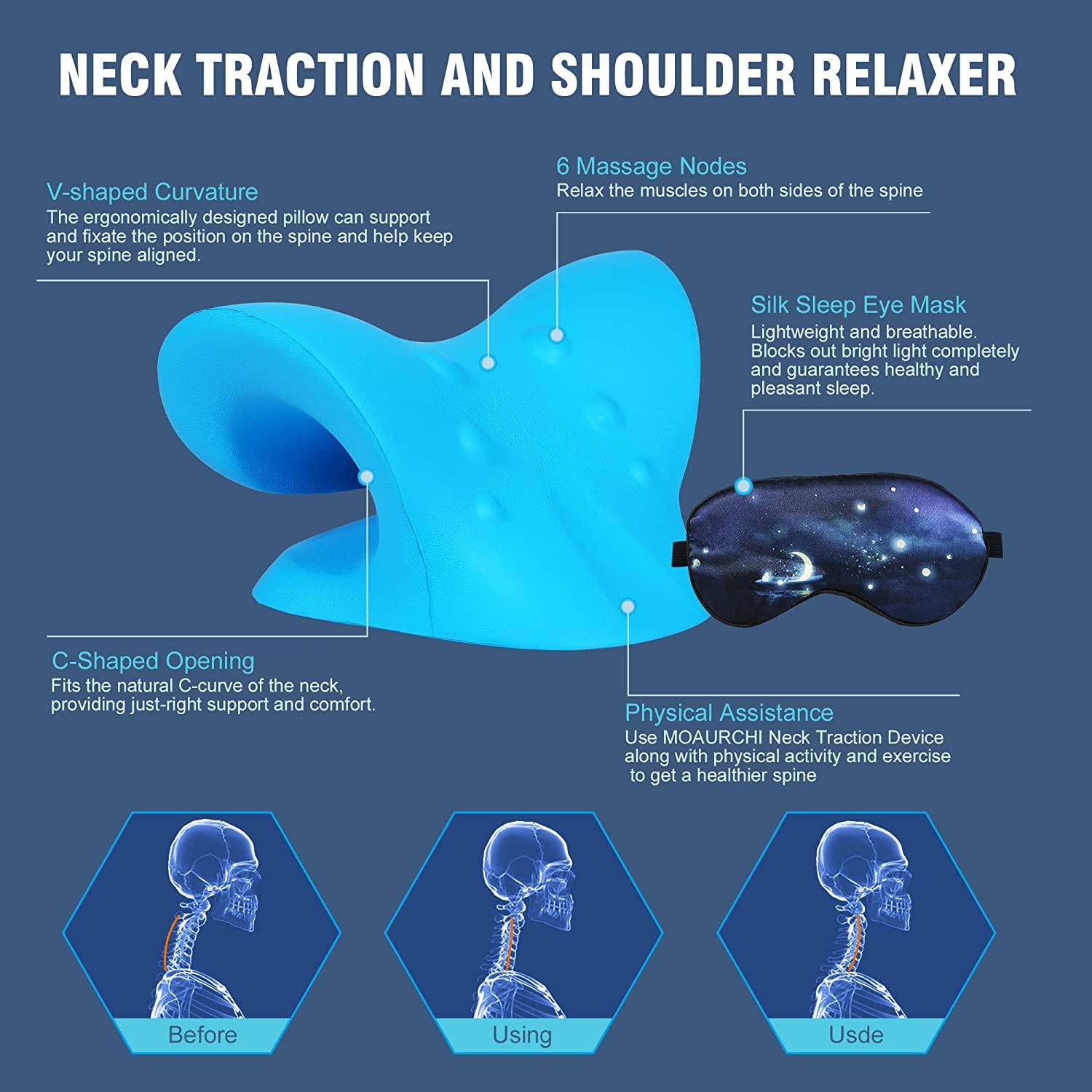 Comfortable Neck Stretcher for Neck Pain Relief, Neck and Shoulder Relaxer  Cervical Neck Traction Device for TMJ Pain Relief and Muscle Relax