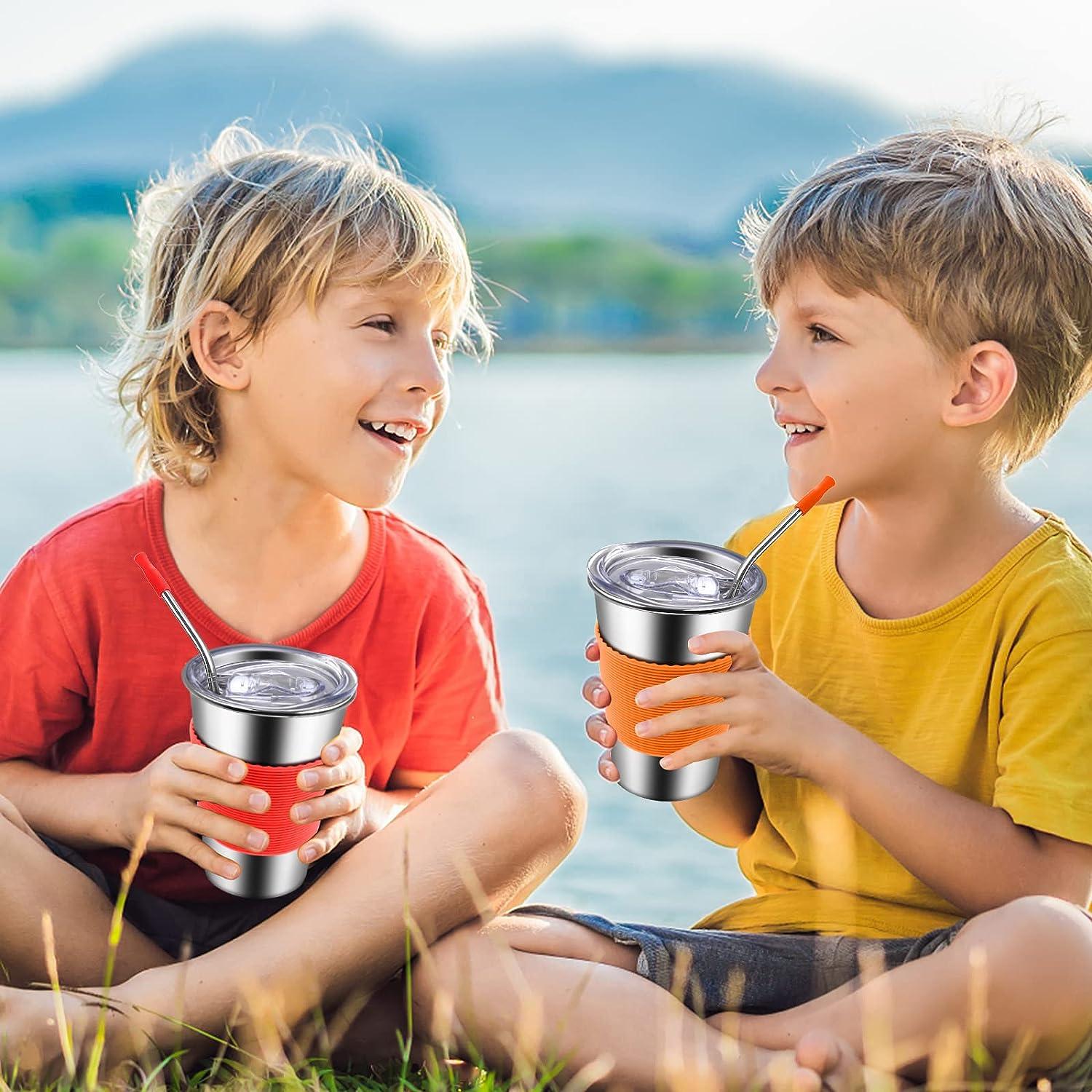 Spill Proof Cups for Kids 6 Pack 12oz Stainless Steel Kids Cups