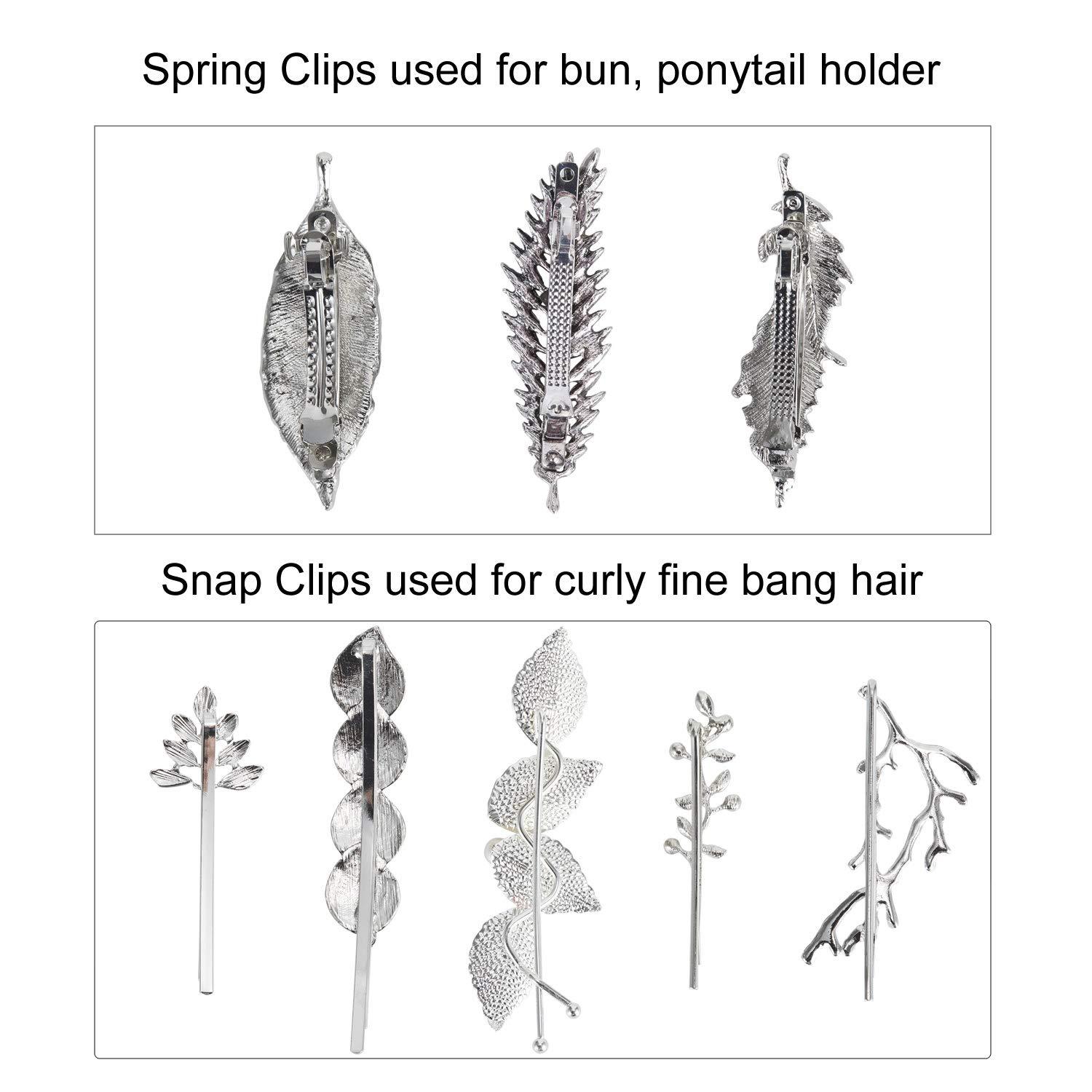 Black & White Snap Hair Clips - 10 Pack