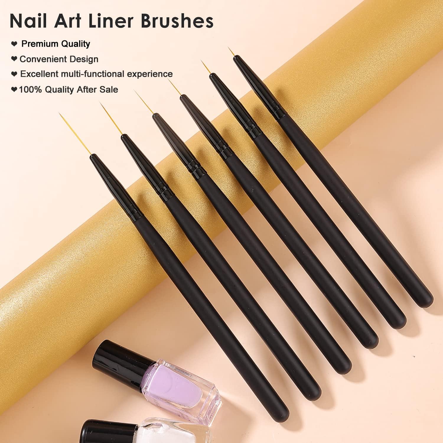 New 6/9/12/15/18mm Nail Liner Brush Uv Gel Nail Polish Painting Tools Thin  Gel Brushes For Nails French Manicure Accessory