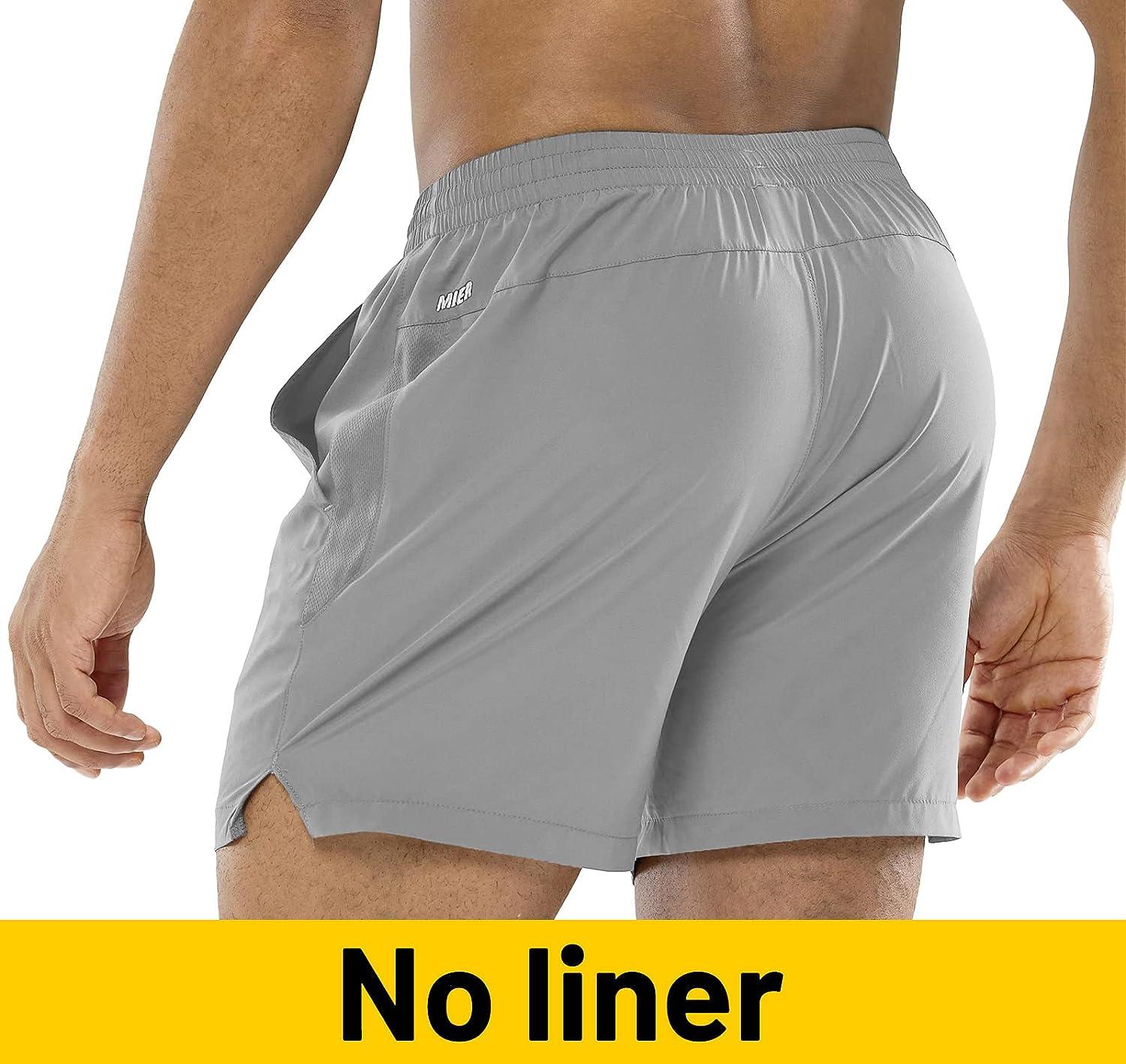 MIER Men's Quick-Dry Athletic/Soccer/Basketball Shorts Without Pockets No  Liner Running Workout Training Active Shorts