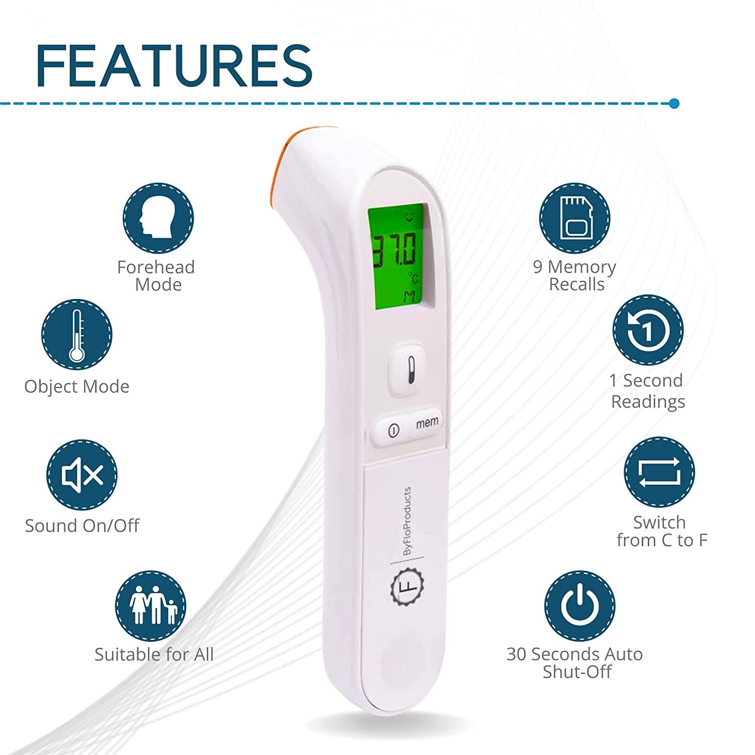 ByFloProducts  Best Digital Forehead Thermometer