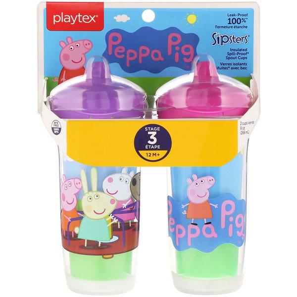 Playtex Sipsters Peppa Pig Stage 3 Insulated Spout Sippy Cup 9oz 1