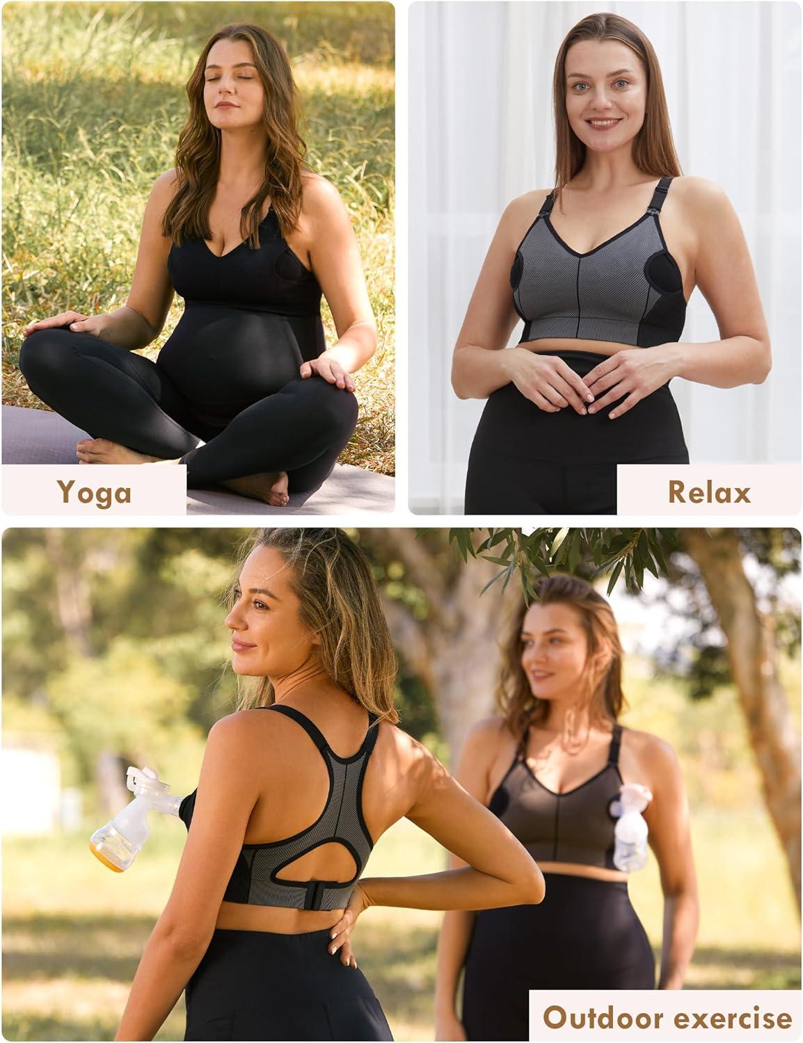 2pcs Women High Support Sports Bra Yoga Racerback Activewear with
