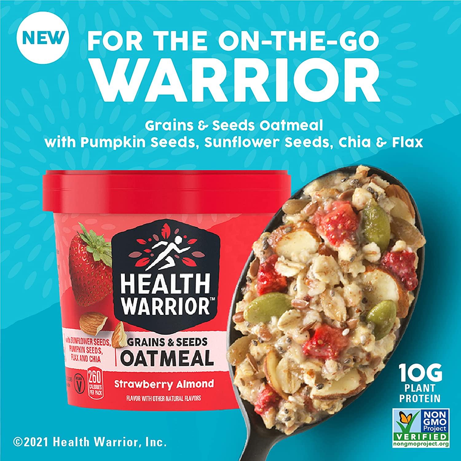 Quaker Health Warrior Grains & Seeds Oatmeal, Strawberry Almond, 2.11