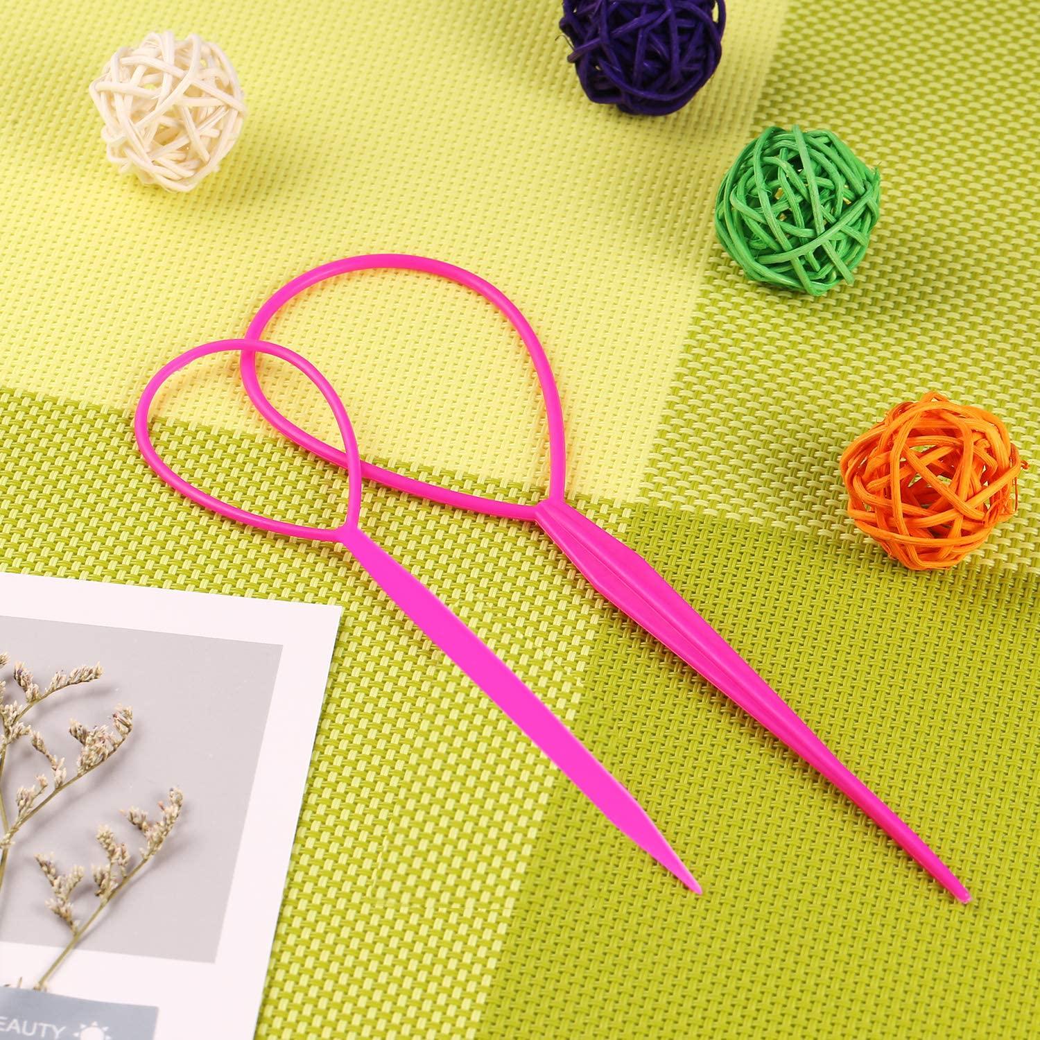 WSYUB 10Pcs Topsy Tail Tools, Hair Tools Braid Accessories Ponytail Maker  for Girs, French Braid Tool Loop for Hair Styling, 5 Colors