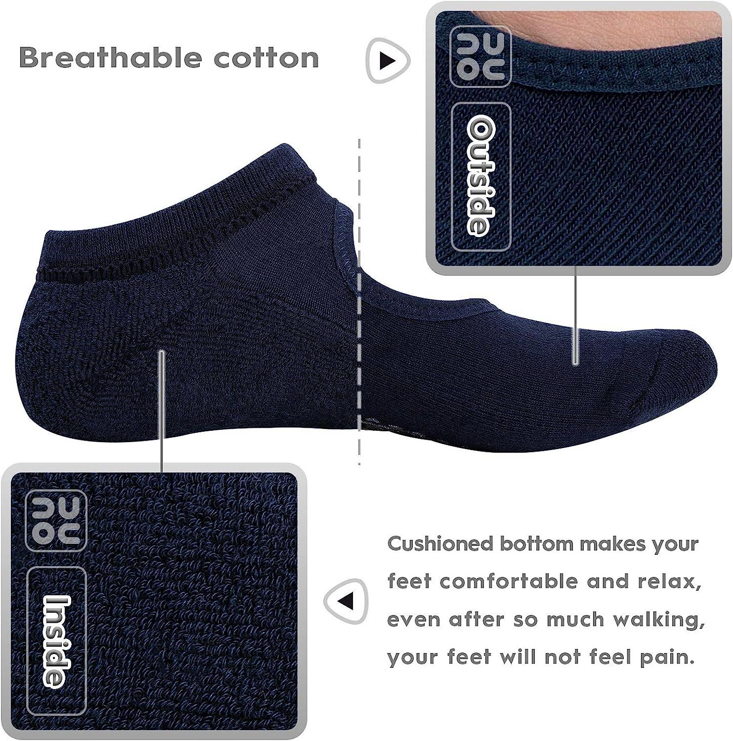 unenow Unisex Non Slip Grip Socks with Cushion for Yoga, Pilates
