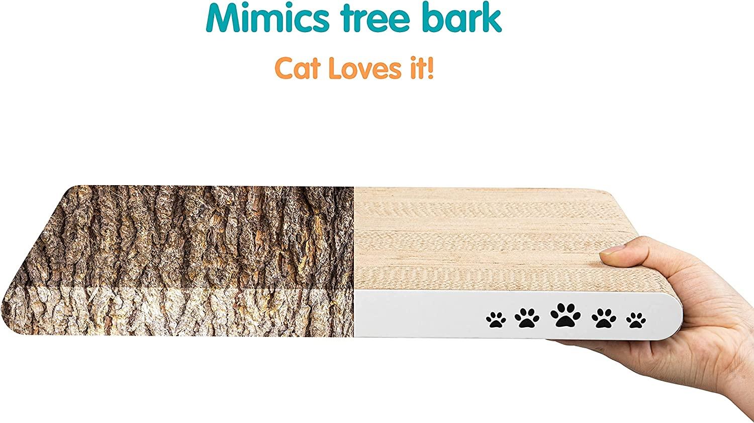 Coching Cat Scratcher Cardboard Cat Scratch Pad with Premium Scratch  Textures Design Durable Cat Scratching Pad Reversible Medium-White