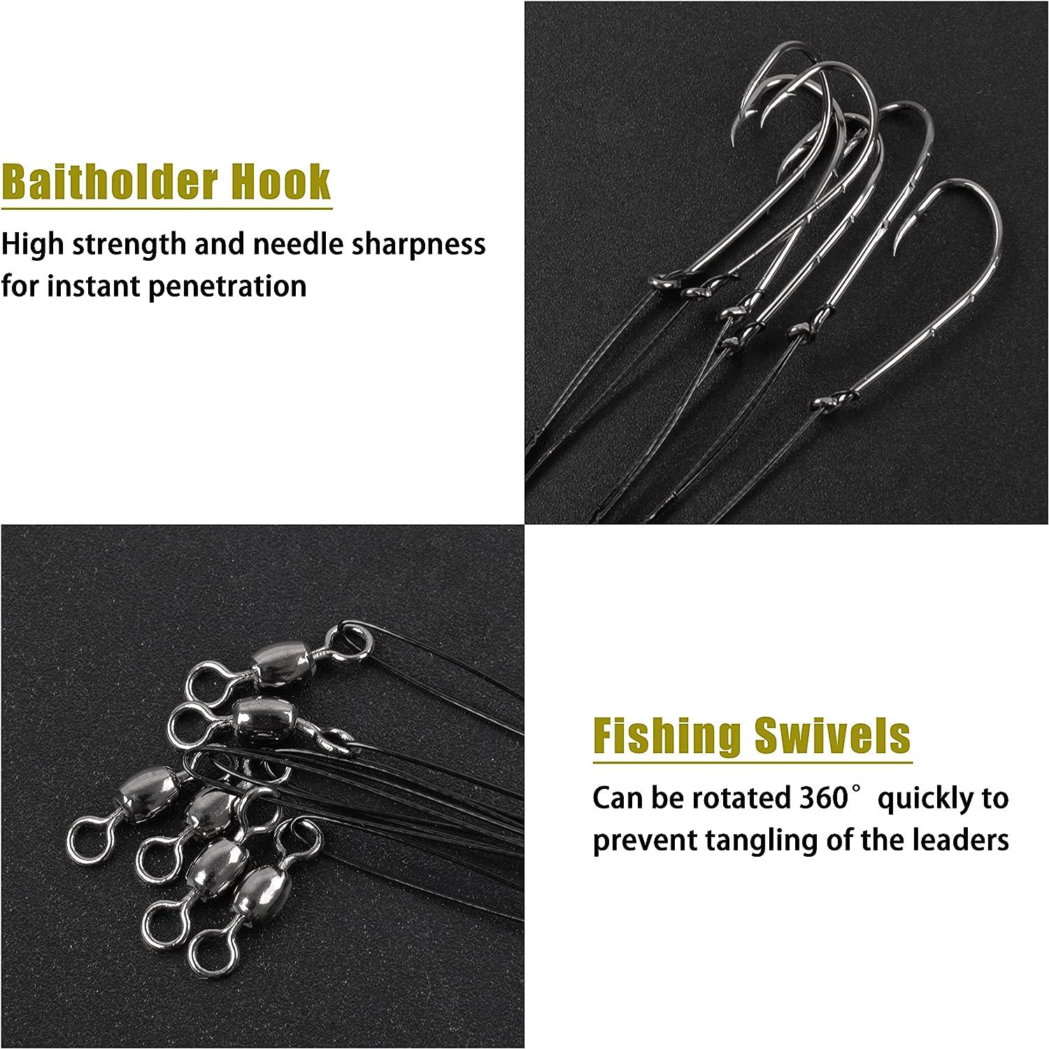 Fishing Wire Leader Hook Rigs- 24pcs Stainless Steel Wire Line