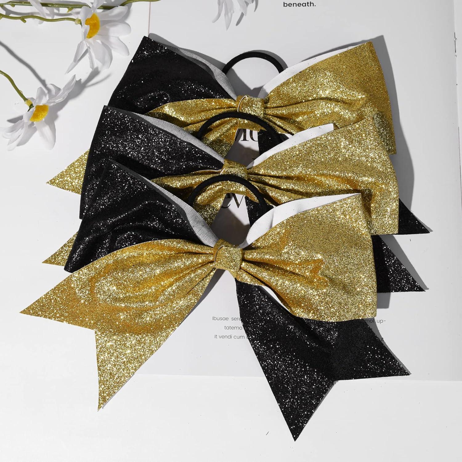 Black & Gold Large Glitter Ribbon