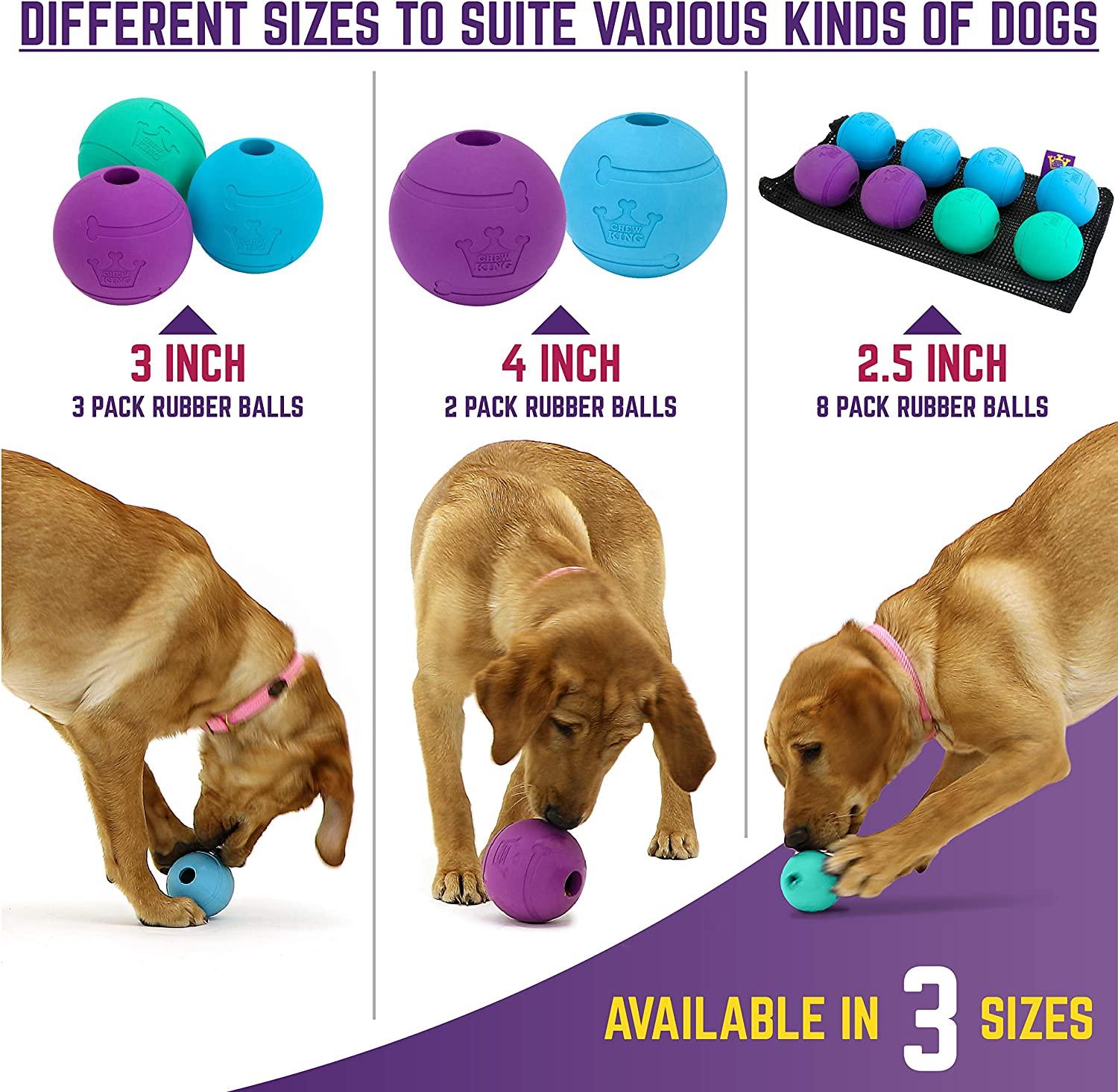 Doudele ball on rope dog toy - rubber ball for dog, fetch and chew