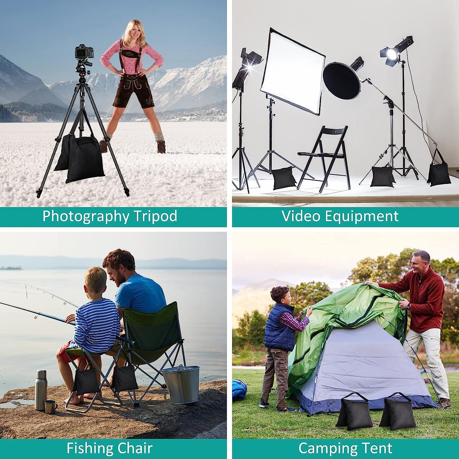 4 Packs Sandbags Weight Bags for Light Stand Photography Video Equipments, Heavy  Duty Saddlebags for Backdrop Stand, Photo Tripod, Canopy, Pop up Tents, Umbrella  Base, Fishing Chair, Picnic Table