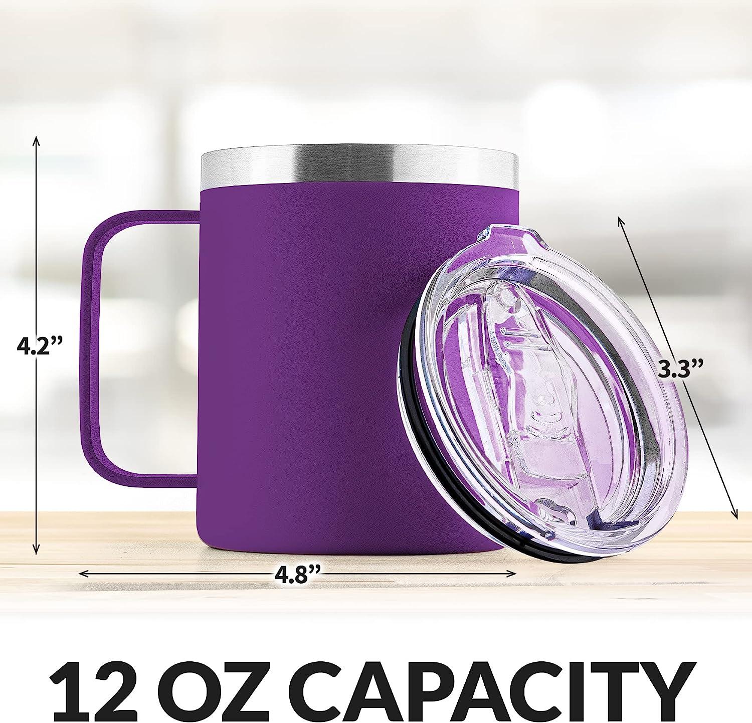 12oz Stainless Steel Insulated Coffee Mug with Handle, Double Wall