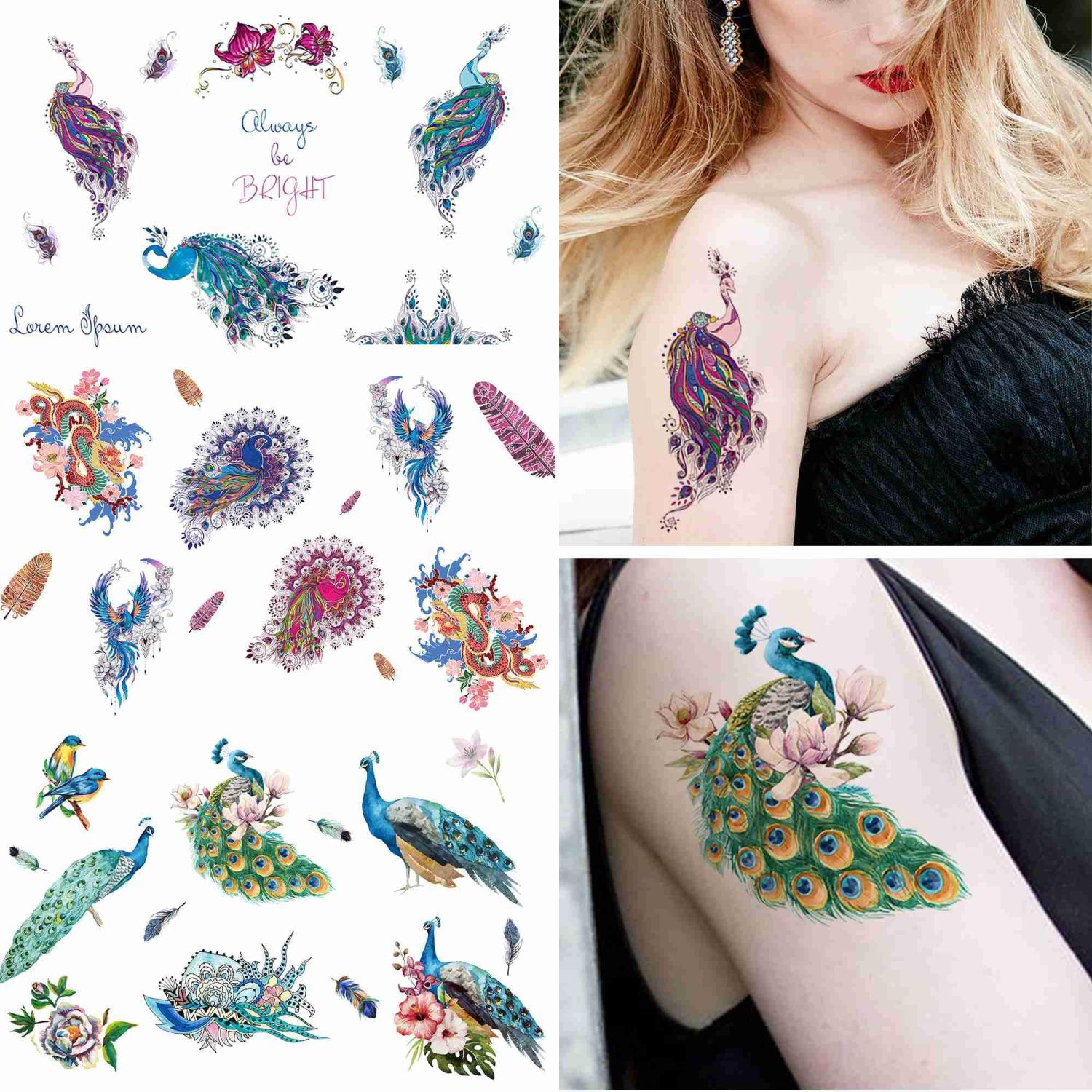 Japanese Peacock Tattoo Asian Phoenix Fire Bird Tattoo Design Colorful  Stock Vector by ©nipatsara 287512772