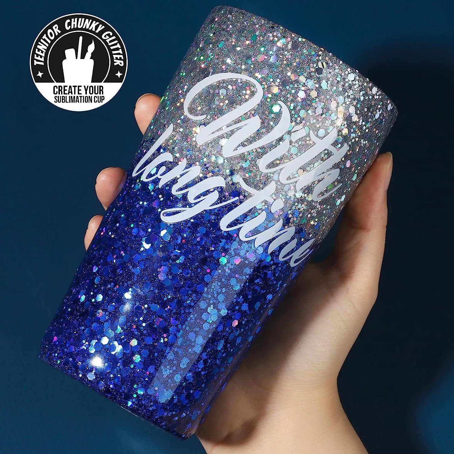 Teenitor Holographic Ultra Fine Glitter and Chunky Glitter,Craft Glitters  with 110g Resin Glitter Powder Sequins and 100g Metallic Iridescent Chunky