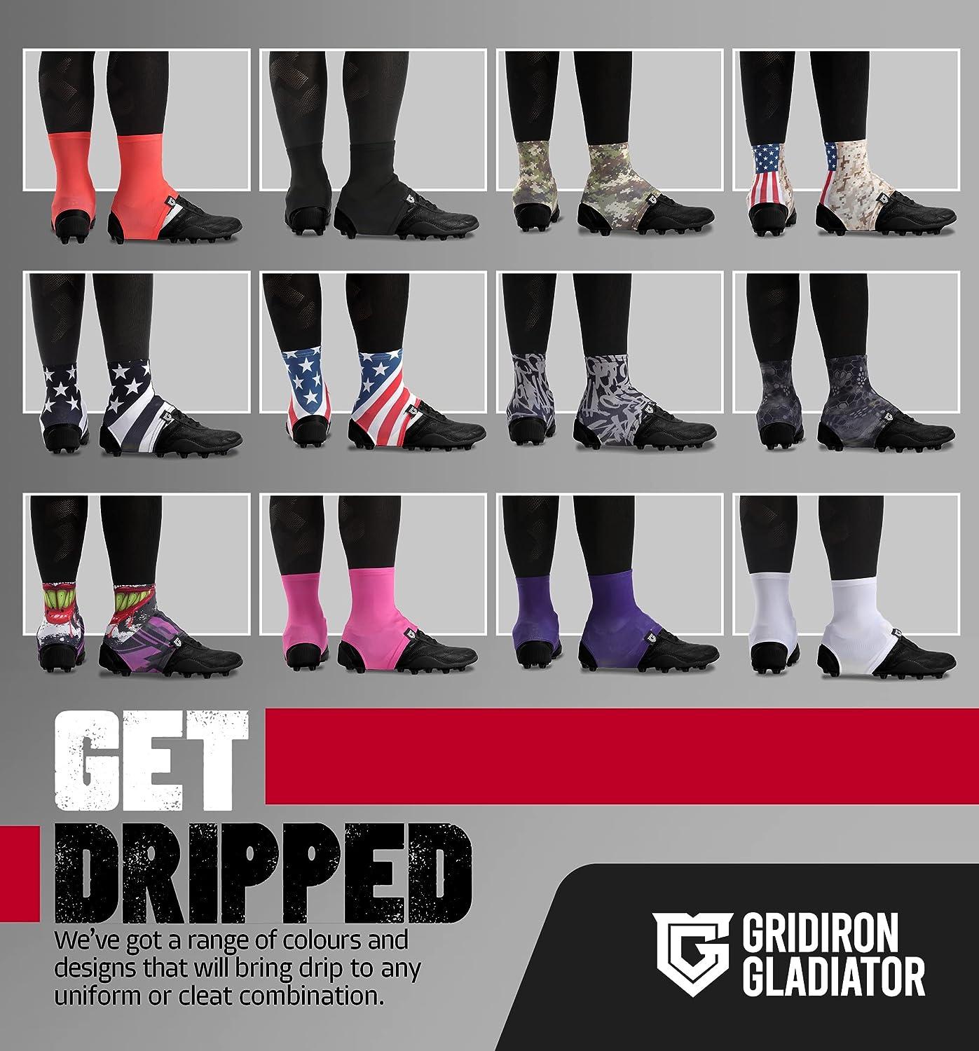  Gridiron Gladiator Cleat Covers - Football Spats - Football  Cleat Cover - Cleat Spats for Soccer, Baseball & Softball : Sports &  Outdoors